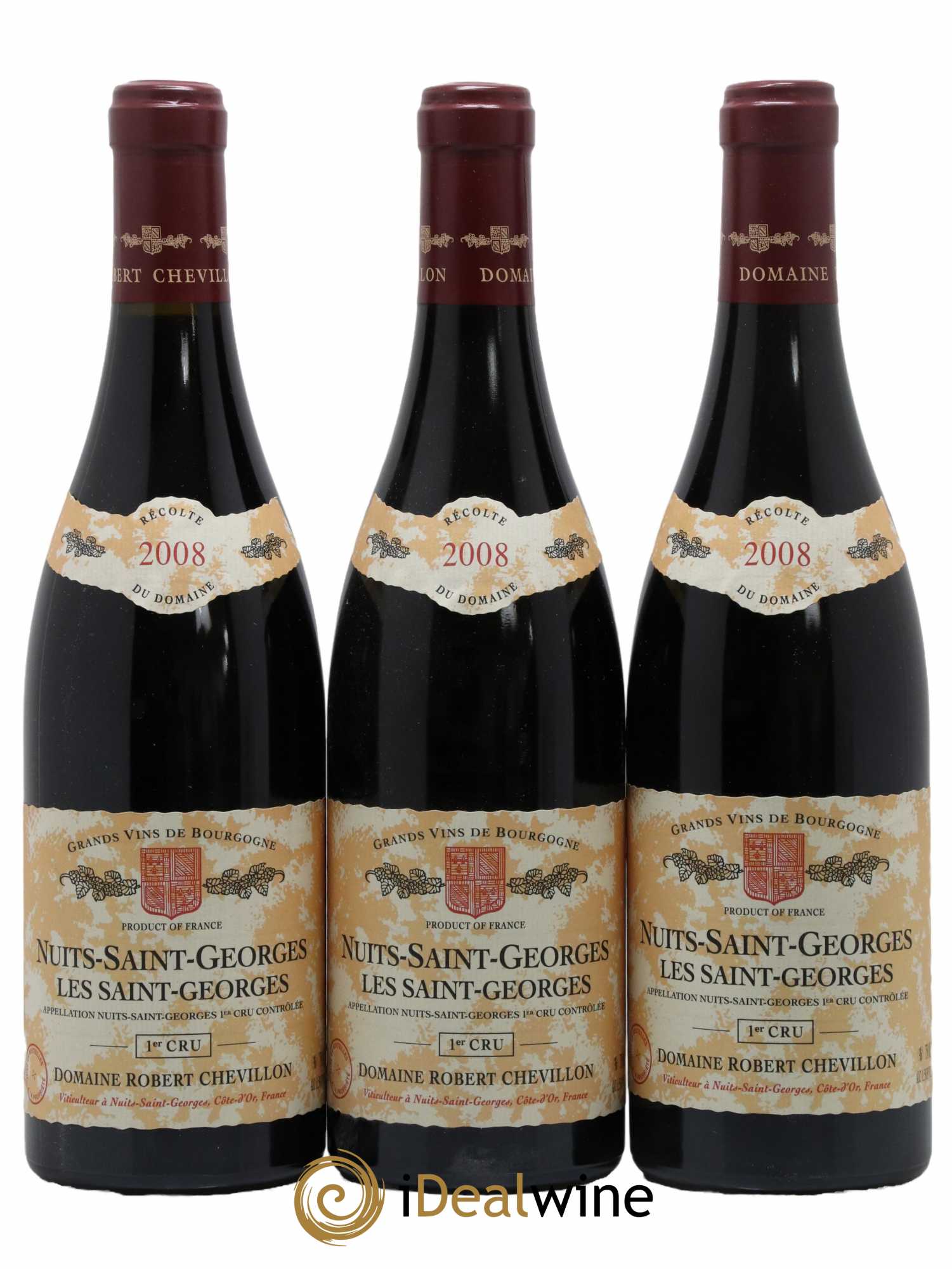 Nuits-Saint-Georges 1er Cru Les Saint Georges Robert Chevillon 2008 - Lot de 3 bouteilles - 0