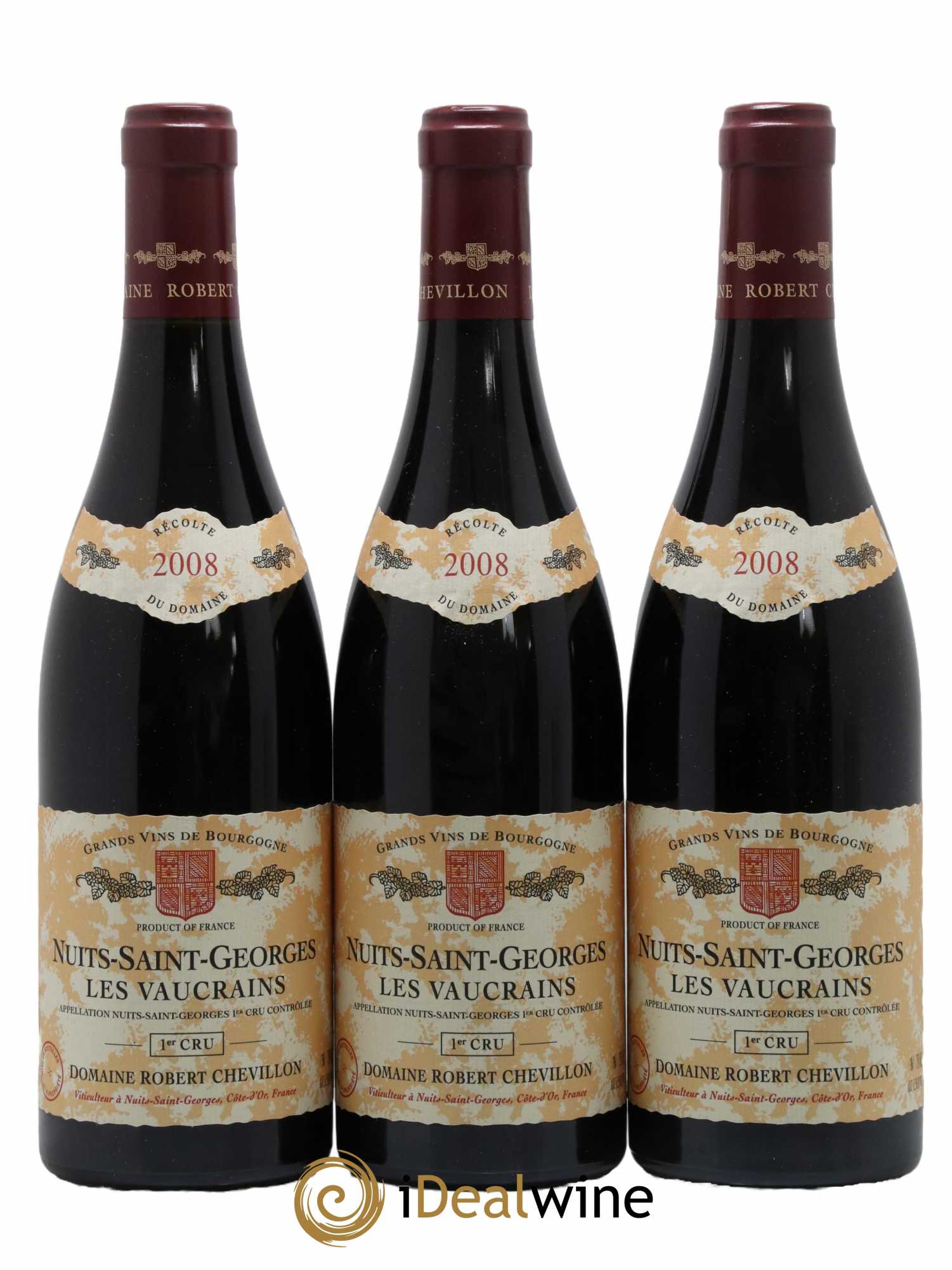 Nuits-Saint-Georges 1er Cru Les Vaucrains Robert Chevillon 2008 - Lot de 3 bouteilles - 0