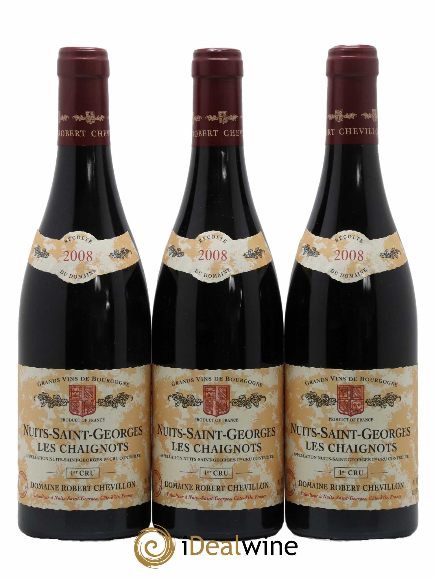 Nuits-Saint-Georges 1er Cru Les Chaignots Robert Chevillon 2008 - Lot de 3 bouteilles - 0