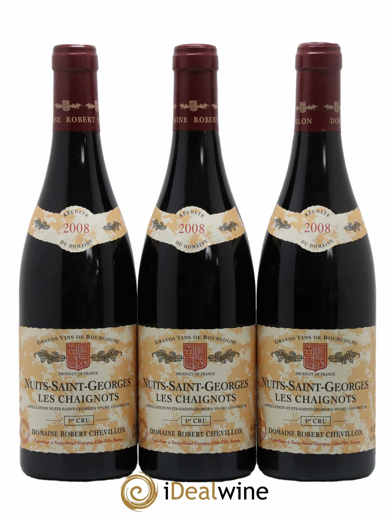 Nuits-Saint-Georges 1er Cru Les Chaignots Robert Chevillon 2008 - Lot de 3 bouteilles - 0