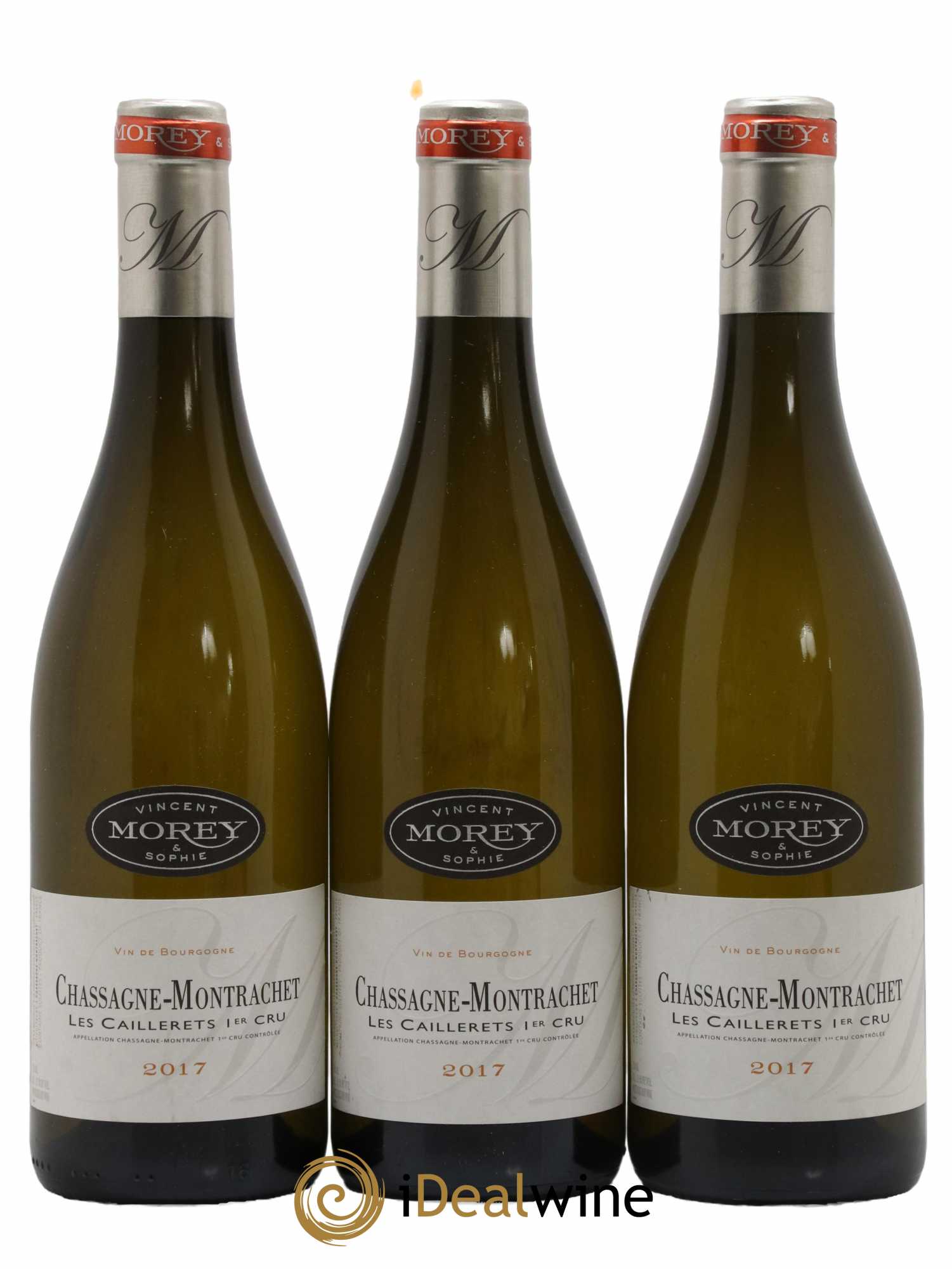 Chassagne-Montrachet 1er Cru Les Caillerets Vincent et Sophie Morey 2017 - Lot de 3 bouteilles - 0