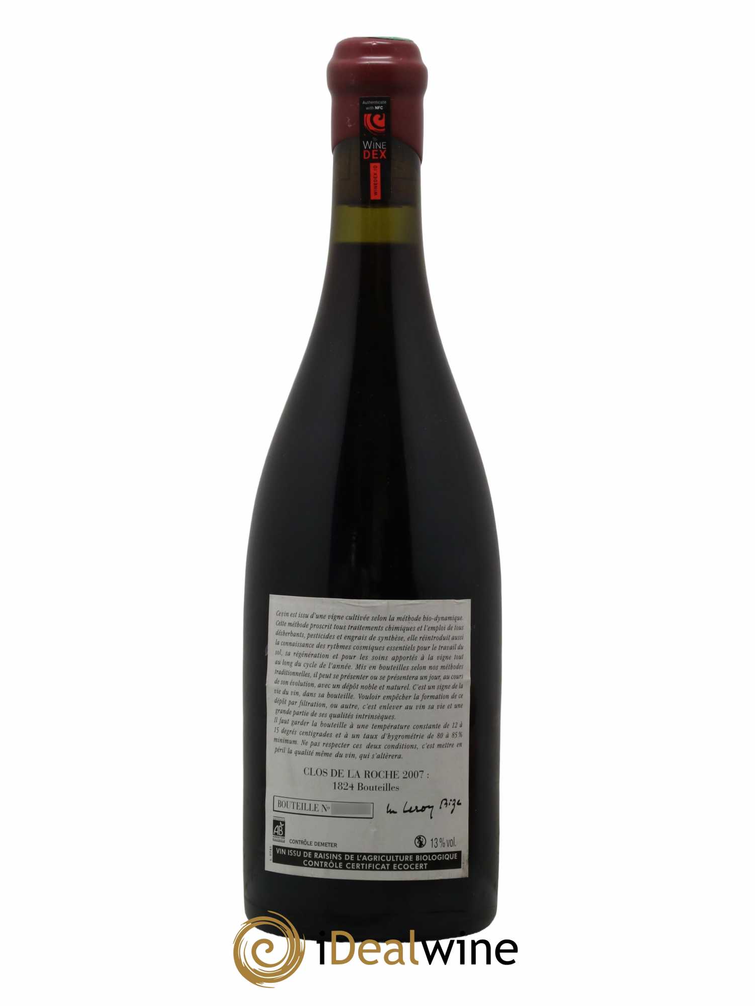 Clos de la Roche Grand Cru Leroy (Domaine) 2007 - Lot de 1 bouteille - 1