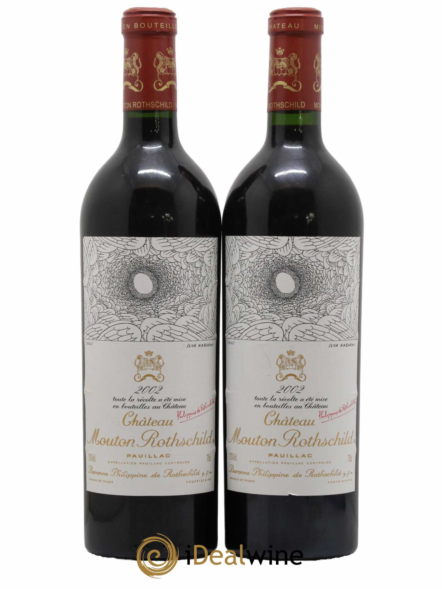 Château Mouton Rothschild 1er Grand Cru Classé 2002 - Lot de 2 bouteilles - 0