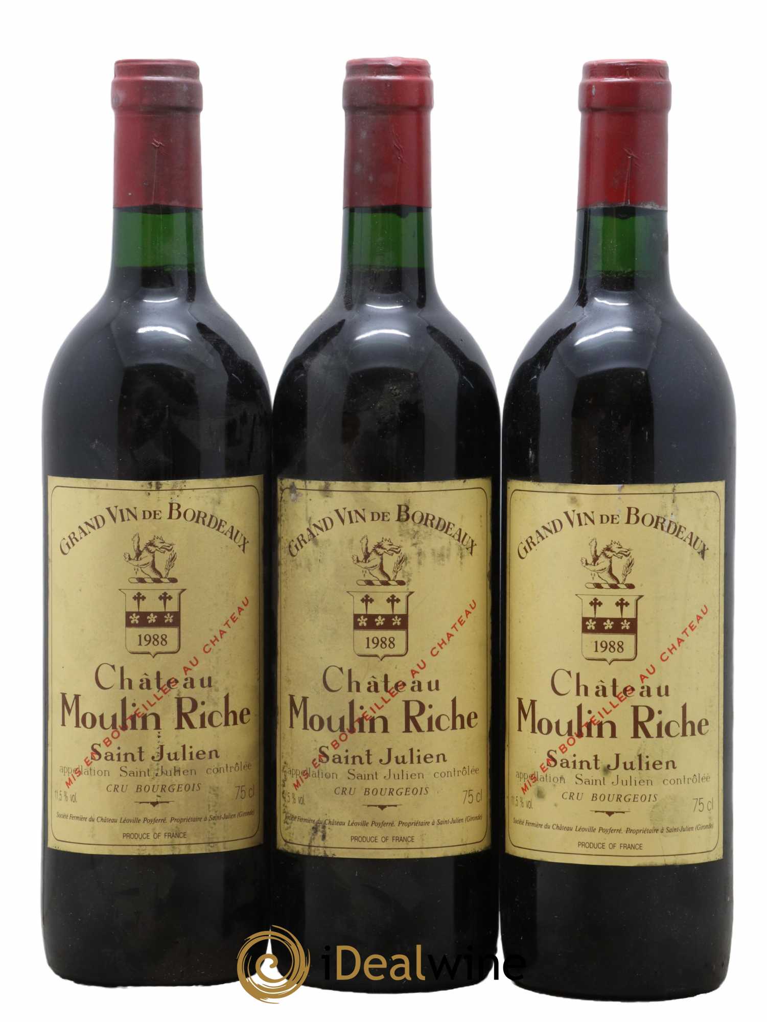 Château Moulin Riche 1988 - Posten von 3 Flaschen - 0