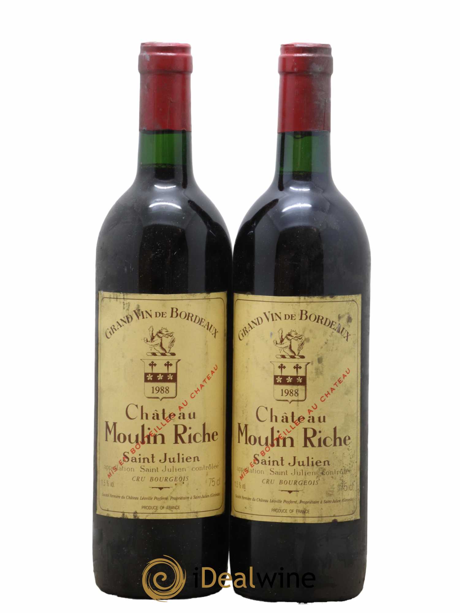 Château Moulin Riche 1988 - Posten von 2 Flaschen - 0