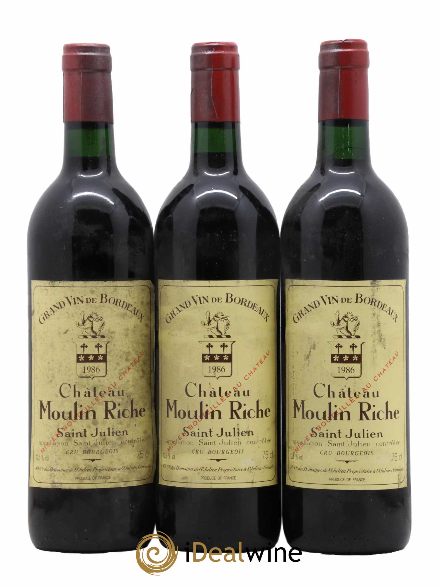 Château Moulin Riche 1986 - Posten von 3 Flaschen - 0