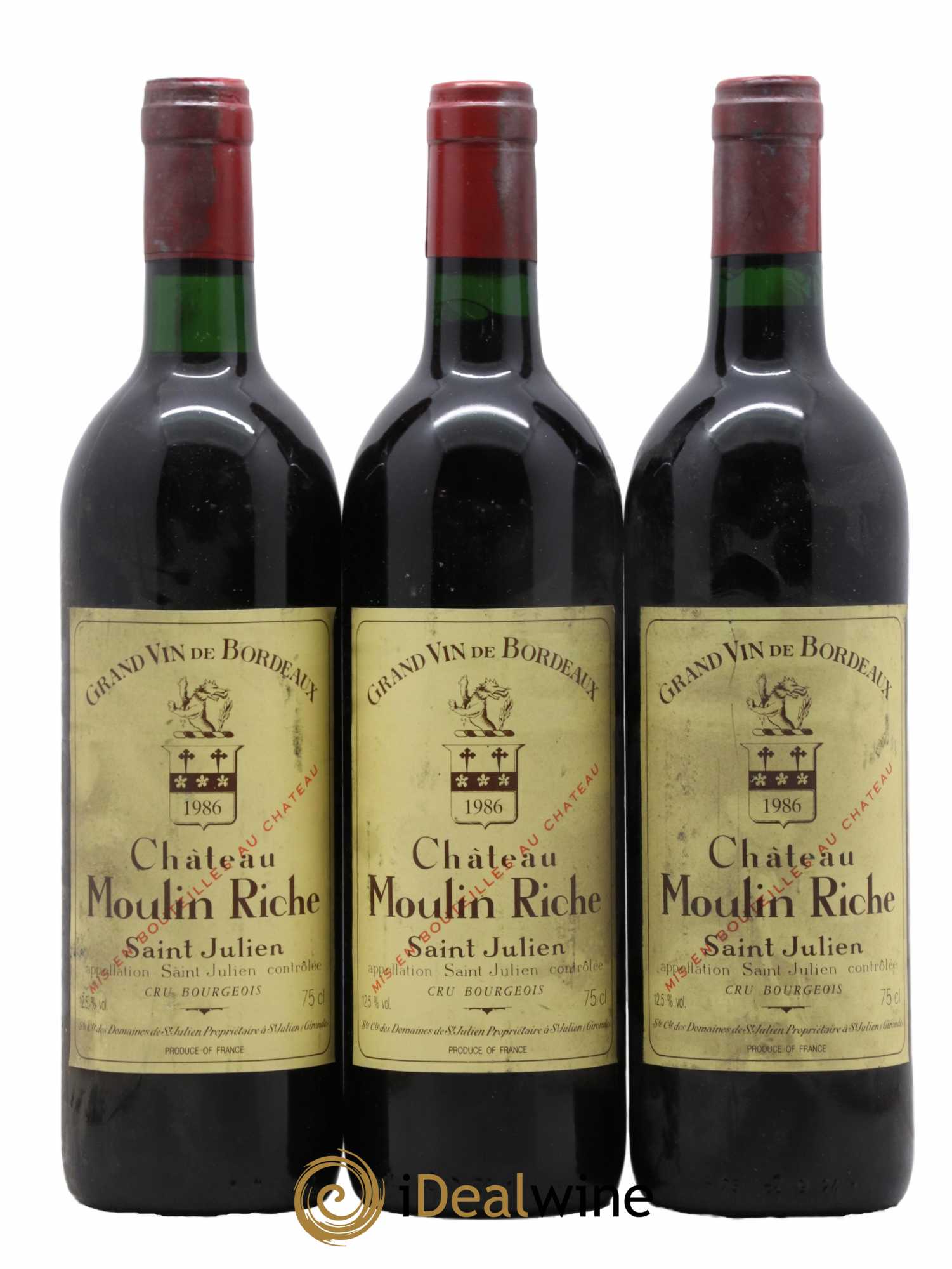 Château Moulin Riche 1986 - Posten von 3 Flaschen - 0