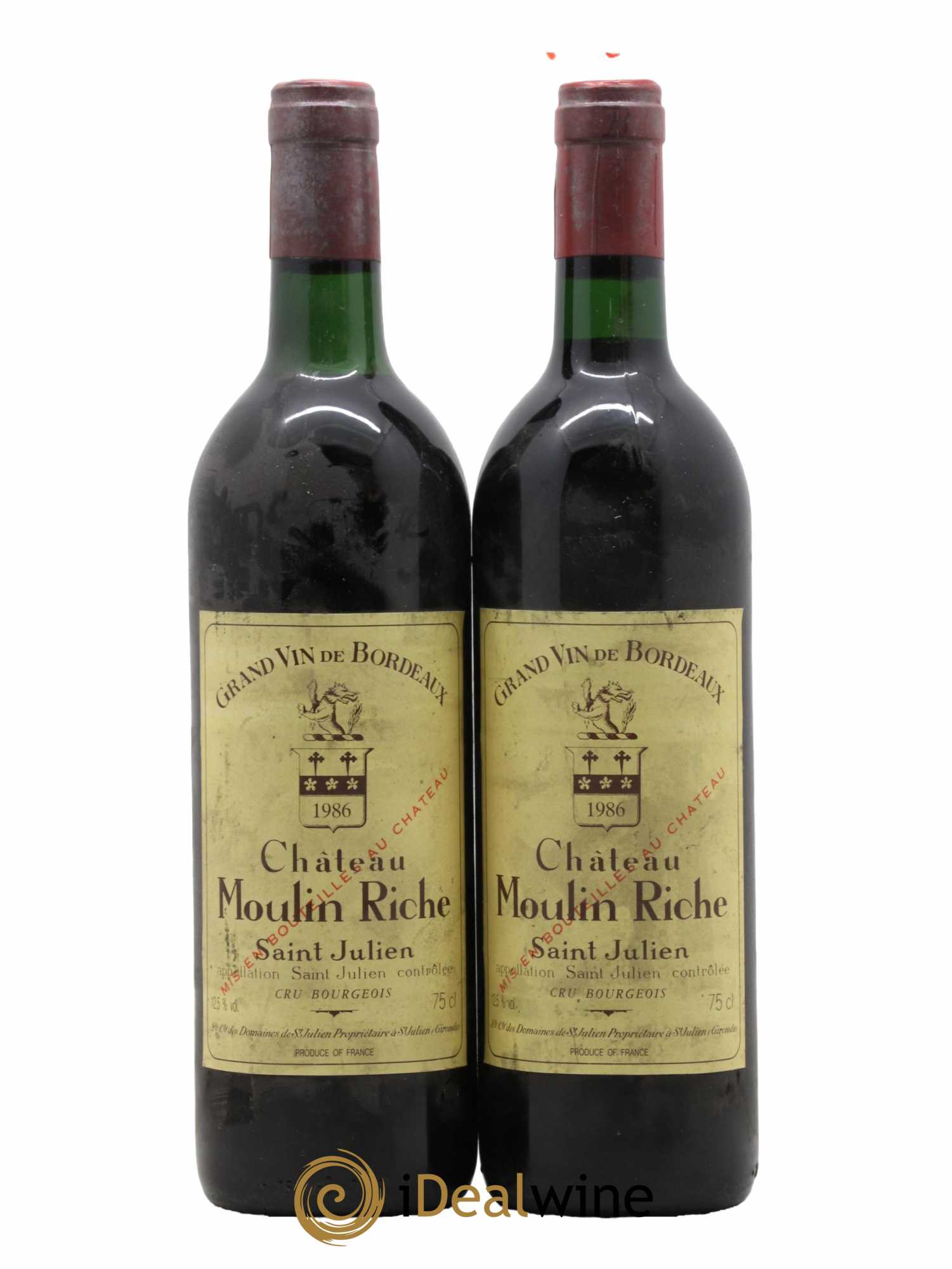 Château Moulin Riche 1986 - Posten von 2 Flaschen - 0