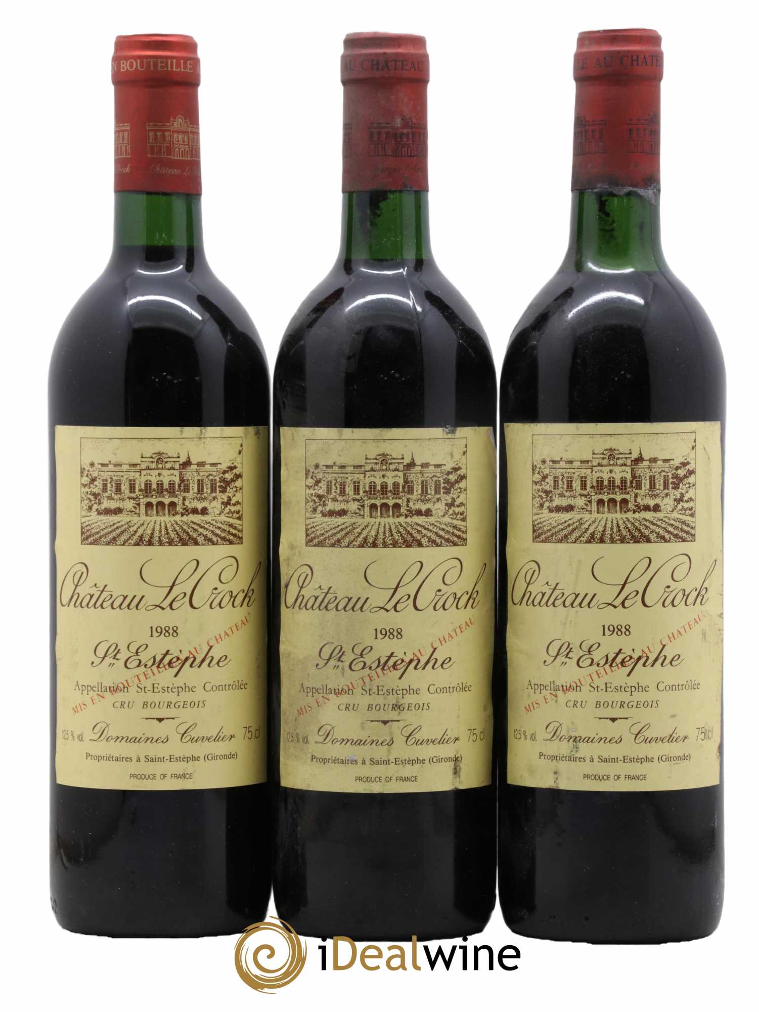 Château le Crock Cru Bourgeois 1988 - Lot de 3 bouteilles - 0