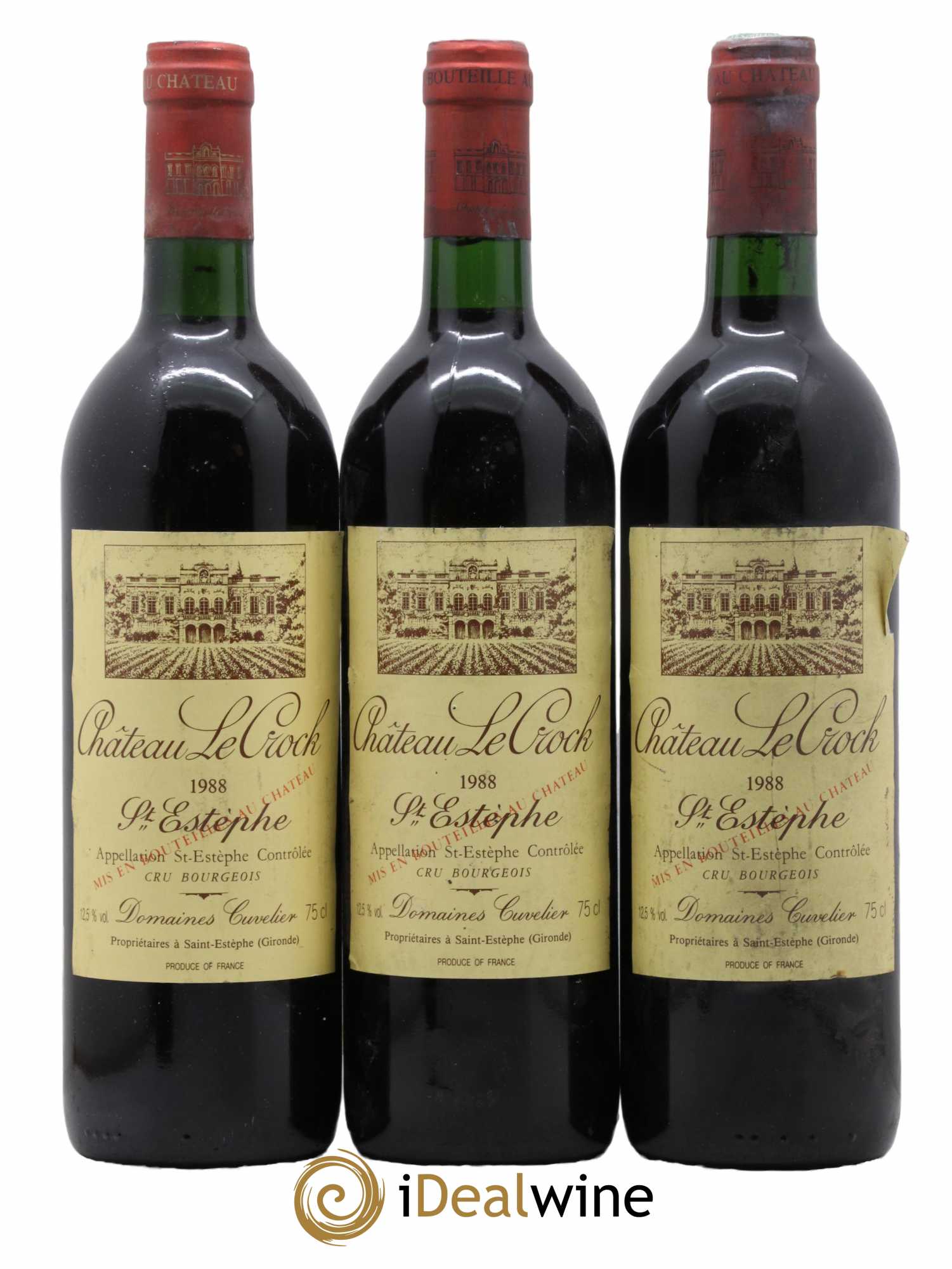 Château le Crock Cru Bourgeois 1988 - Lot de 3 bouteilles - 0
