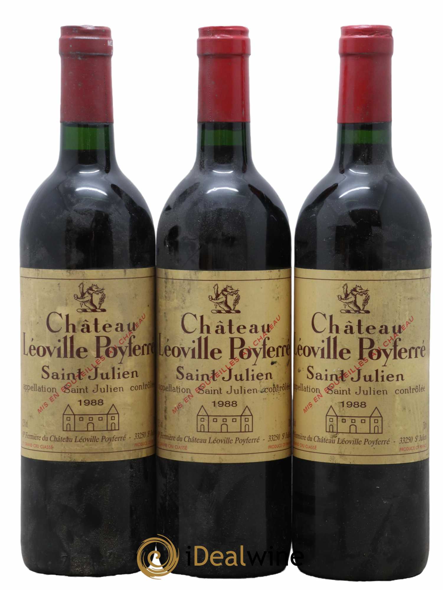 Château Léoville Poyferré 2ème Grand Cru Classé 1988 - Lot de 3 bouteilles - 0