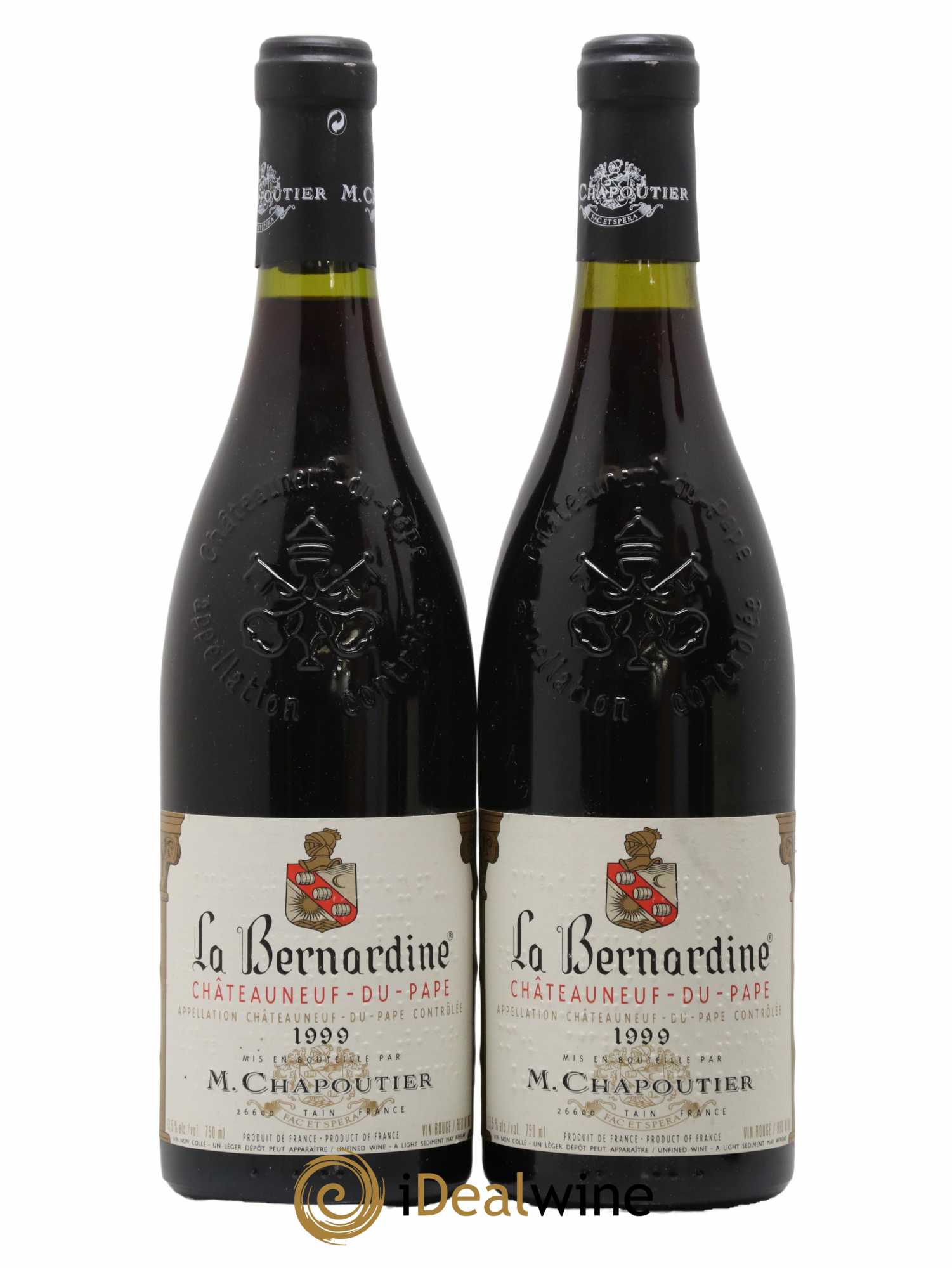 Châteauneuf-du-Pape La Bernardine Chapoutier 1999 - Lot de 2 bouteilles - 0