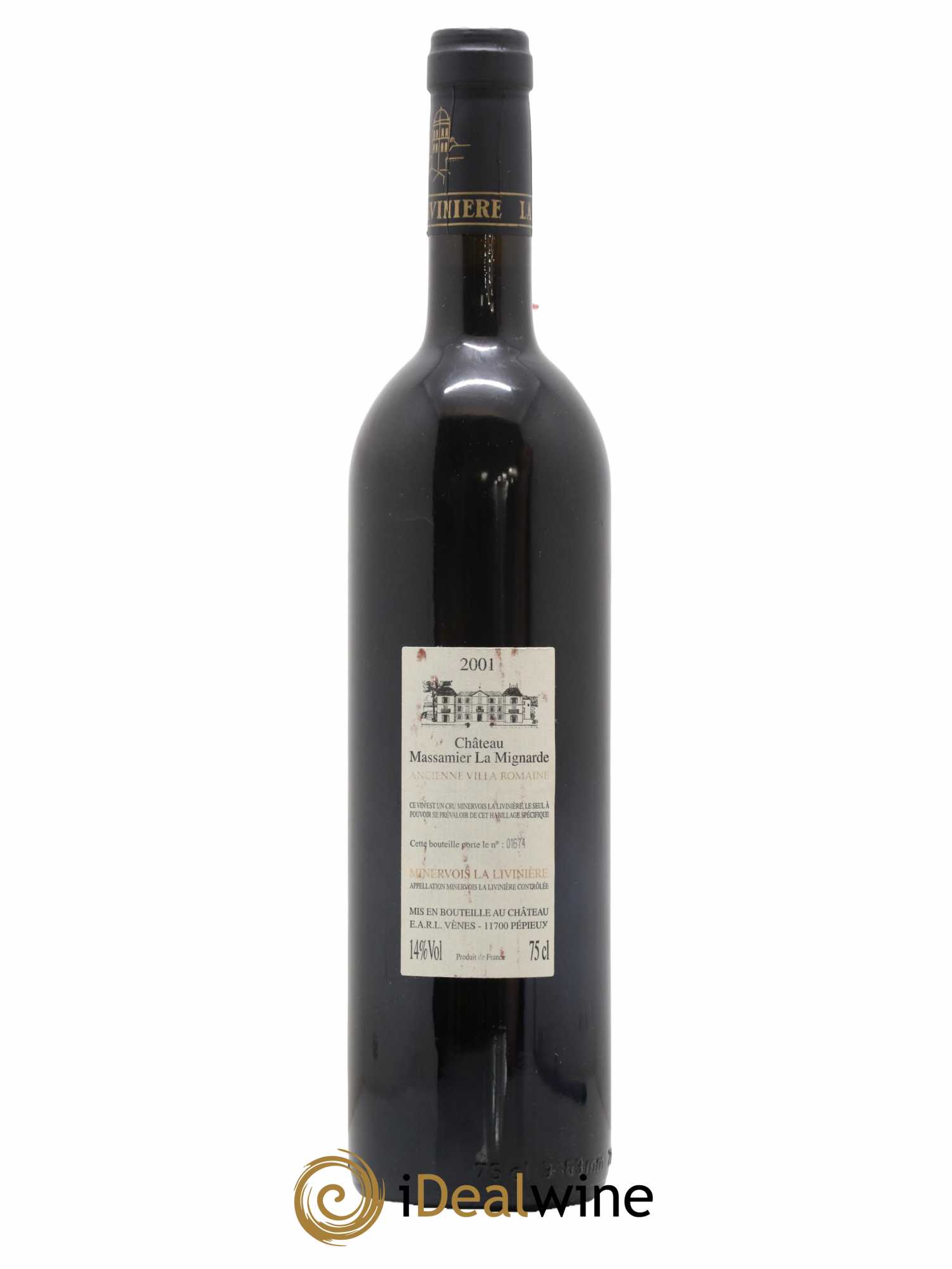 Minervois La Liviniere Chateau Massamier La Mignarde Domus Maximus 2001 - Lot de 1 bouteille - 1