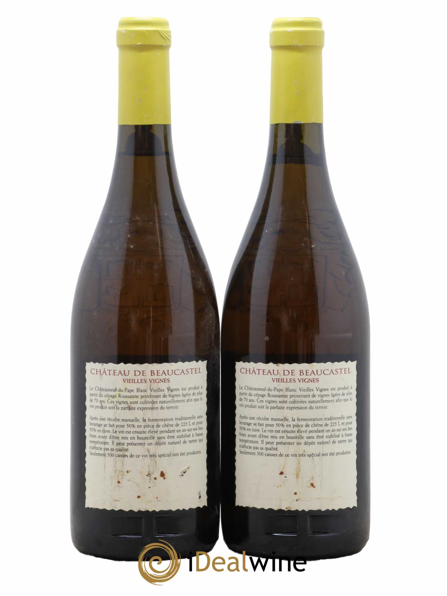 Châteauneuf-du-Pape Château de Beaucastel Vieilles vignes Roussanne Famille Perrin 2002 - Lot de 2 bouteilles - 1