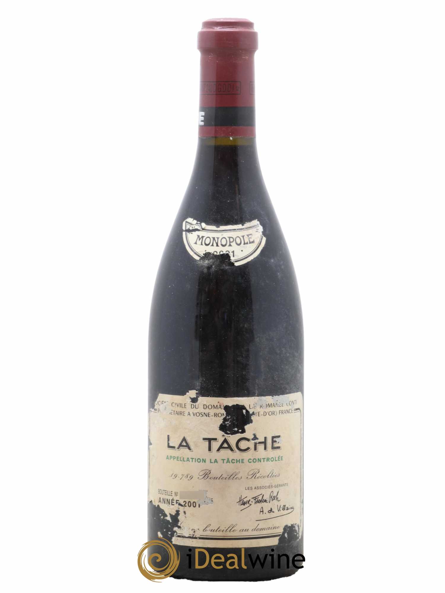 La Tâche Grand Cru Domaine de la Romanée-Conti 2001 - Lot de 1 bouteille - 0