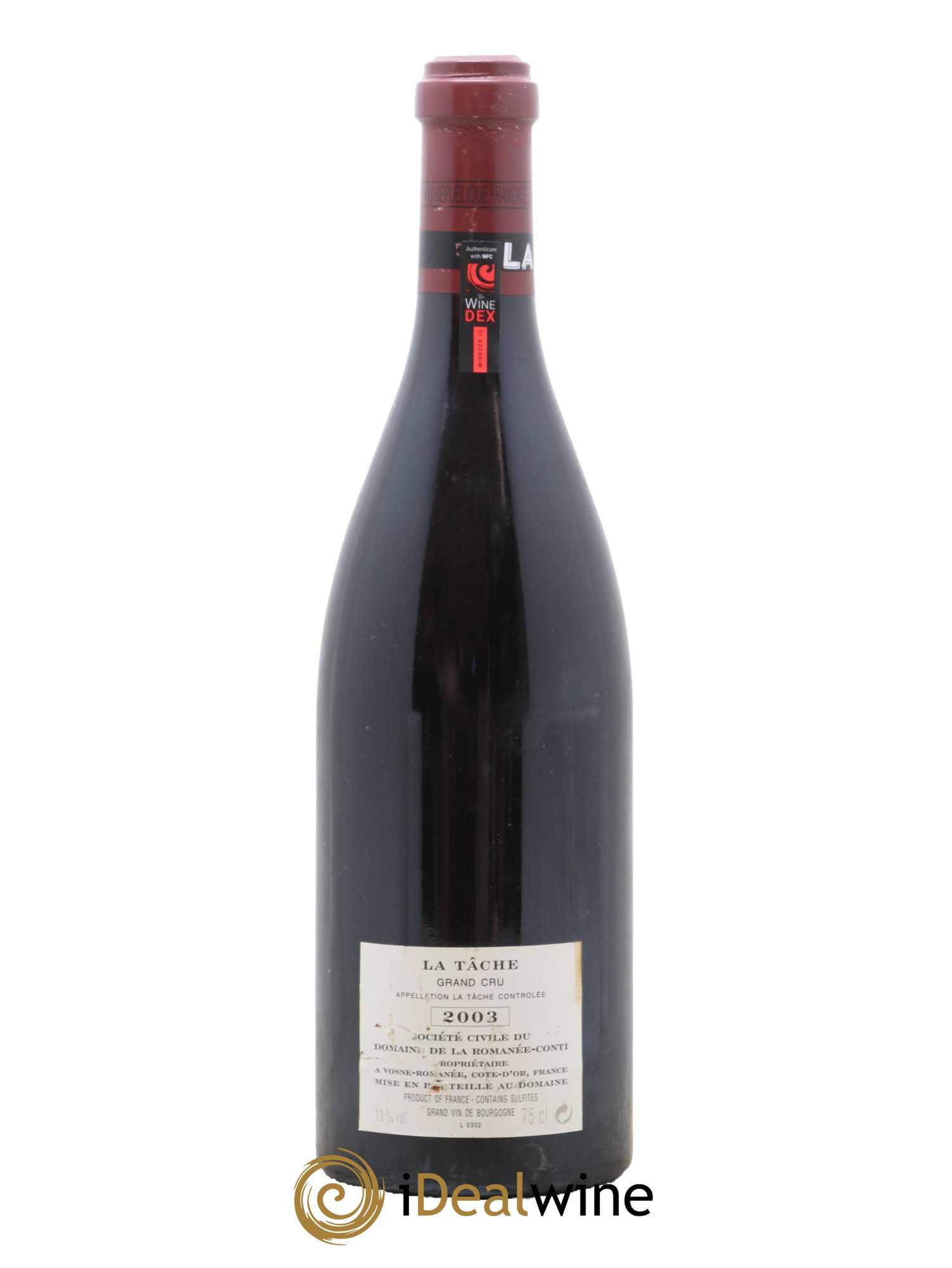 La Tâche Grand Cru Domaine de la Romanée-Conti 2003 - Lot de 1 bouteille - 1