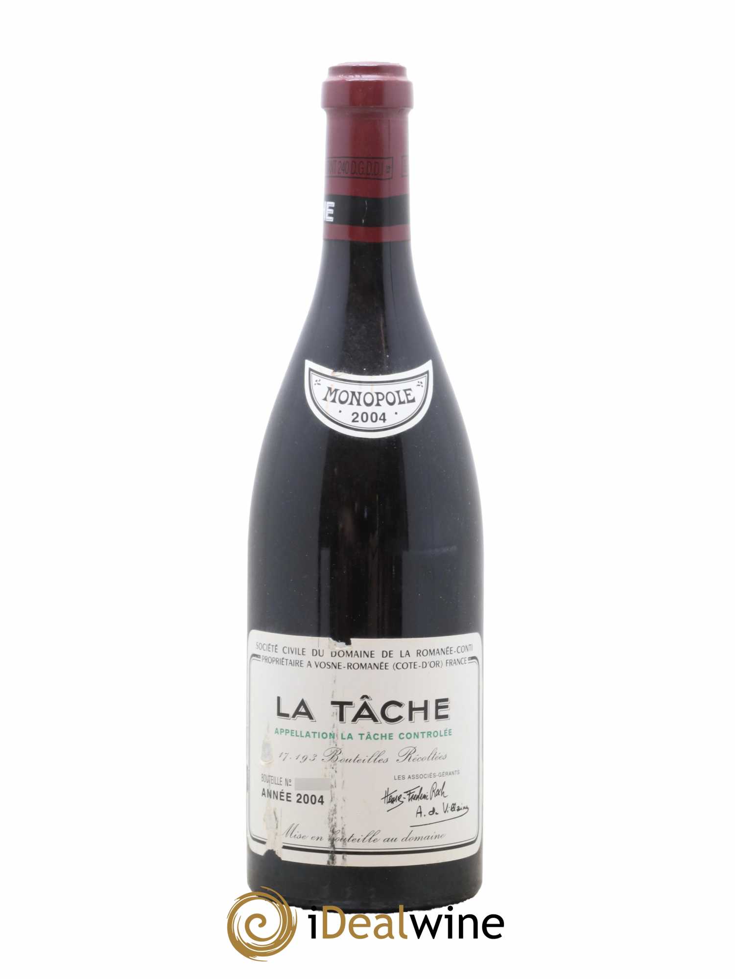 La Tâche Grand Cru Domaine de la Romanée-Conti 2004 - Lot de 1 bouteille - 0