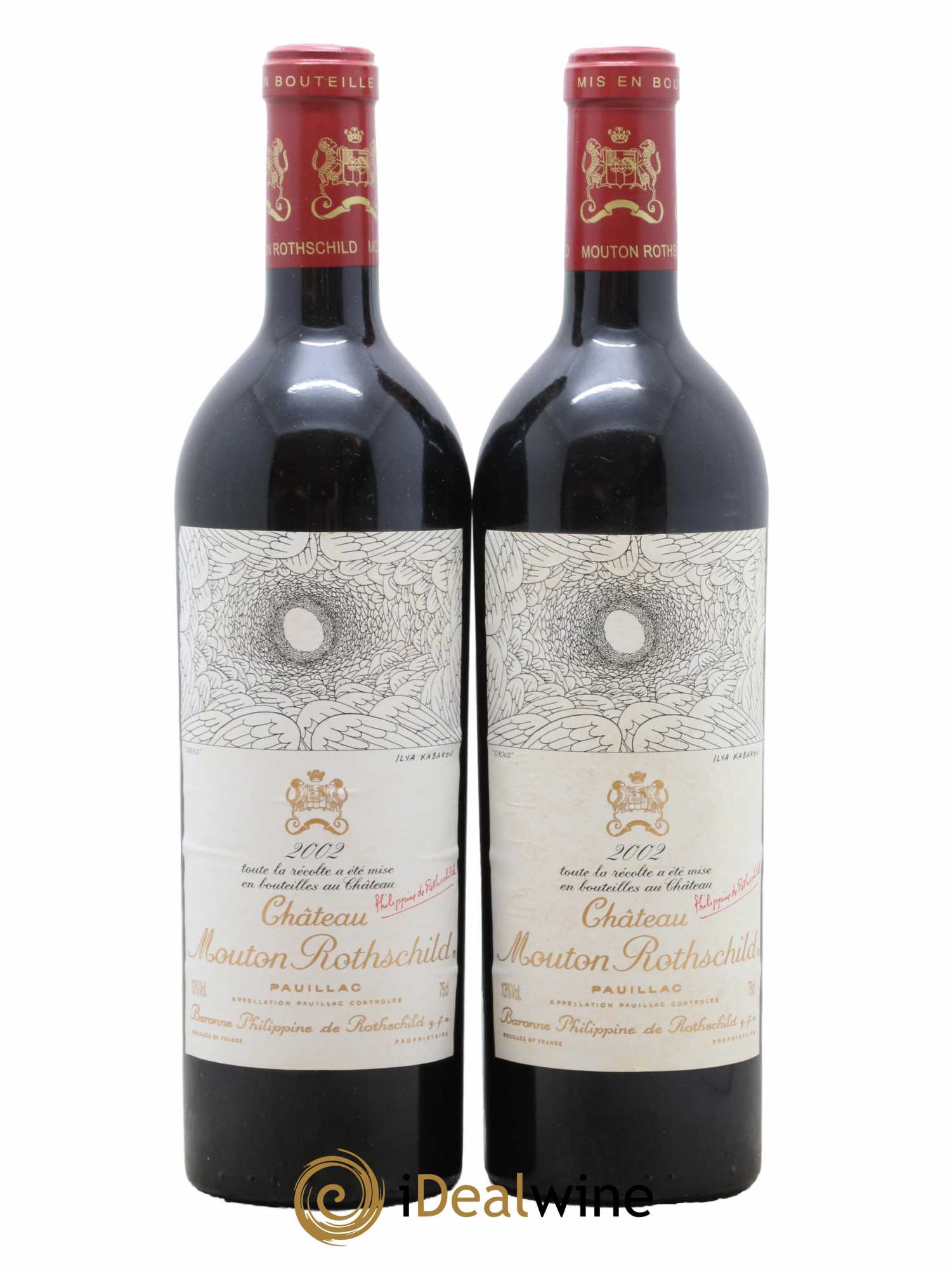 Château Mouton Rothschild 1er Grand Cru Classé 2002 - Lot de 2 bouteilles - 0