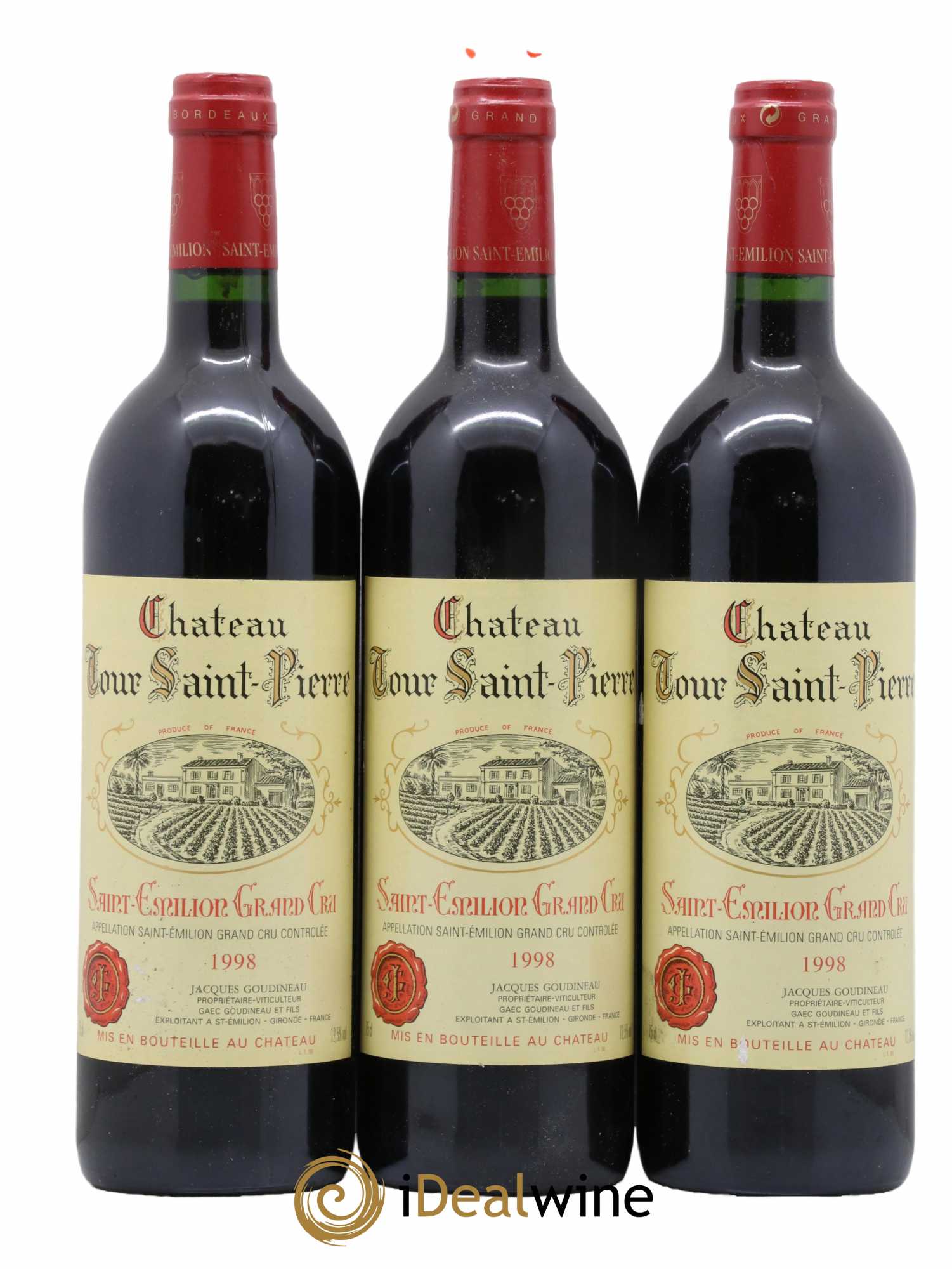 Saint-Émilion Grand Cru Château Tour St Pierre 1998 - Lot de 3 bouteilles - 0