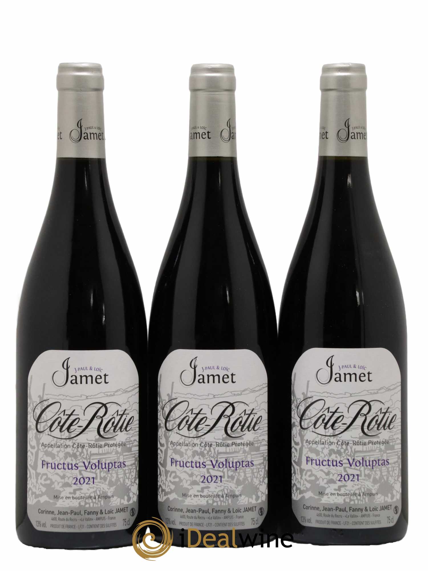 Côte-Rôtie Fructus Voluptas Jamet (Domaine) 2021 - Lot de 3 bouteilles - 0