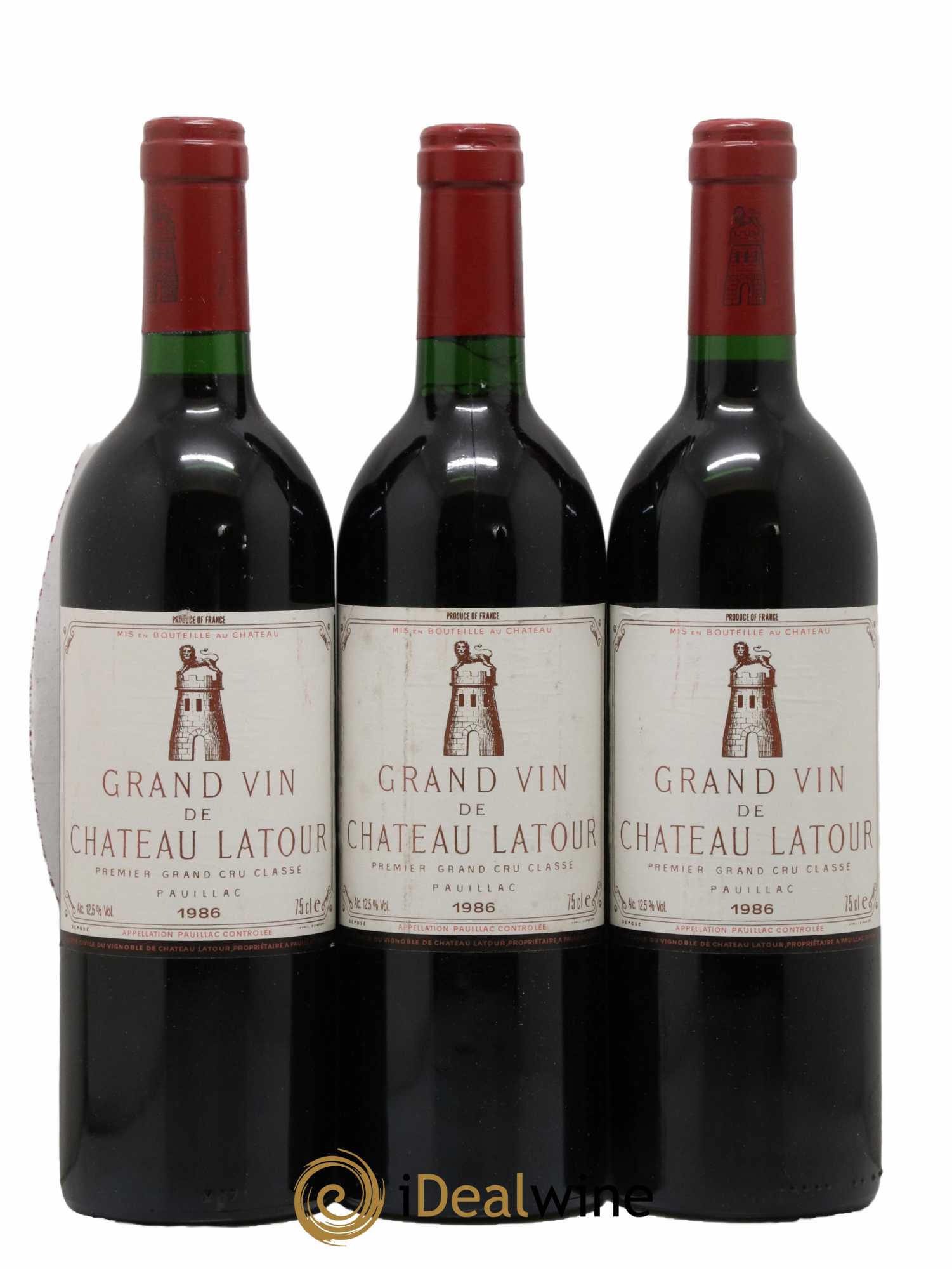 Château Latour 1er Grand Cru Classé 1986 - Lot de 3 bouteilles - 0