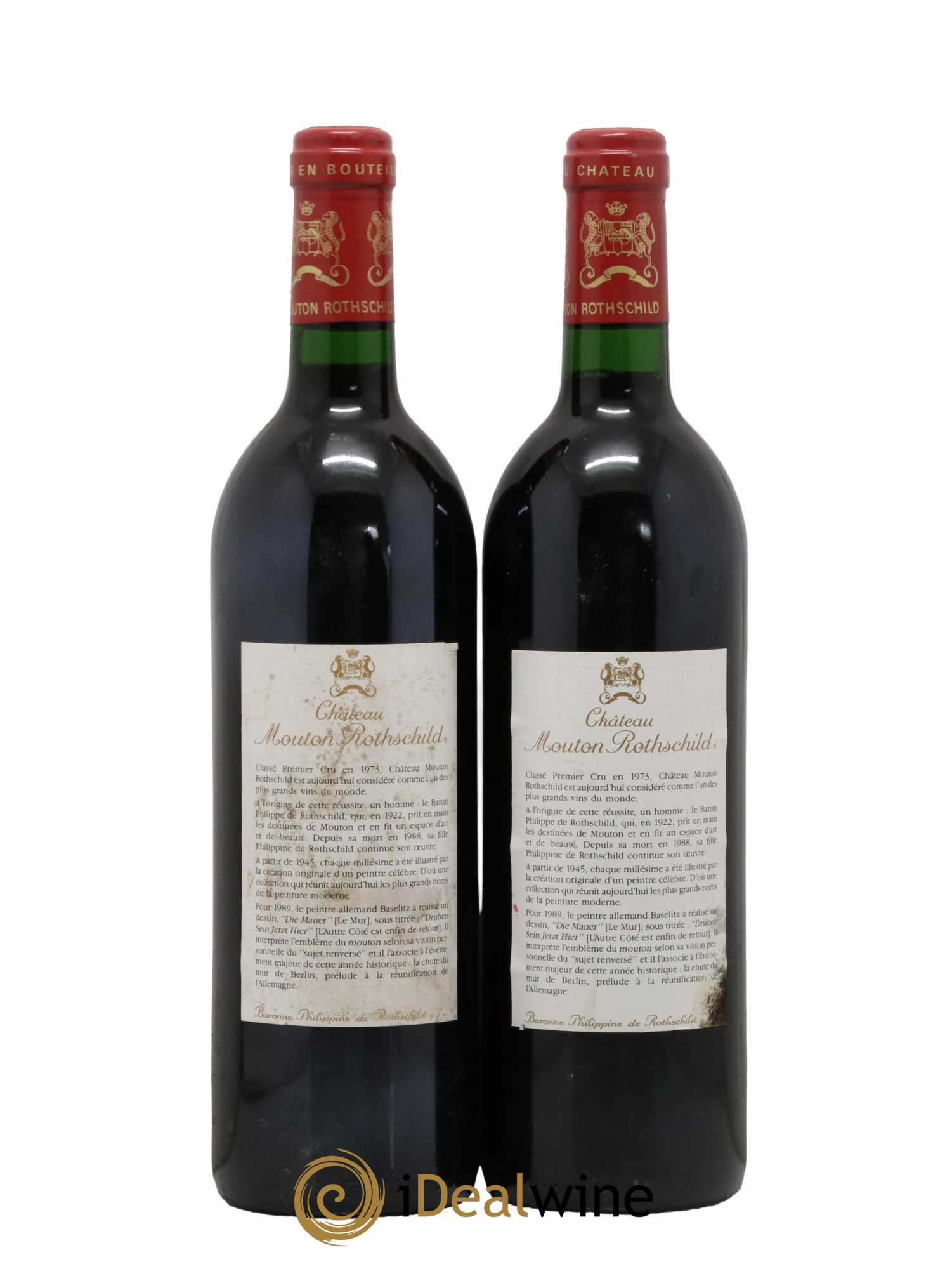Château Mouton Rothschild 1er Grand Cru Classé 1989 - Lot de 2 bouteilles - 1