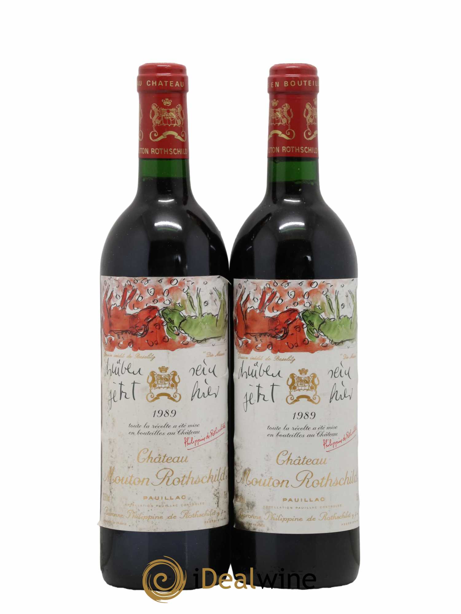 Château Mouton Rothschild 1er Grand Cru Classé 1989 - Lot de 2 bouteilles - 0