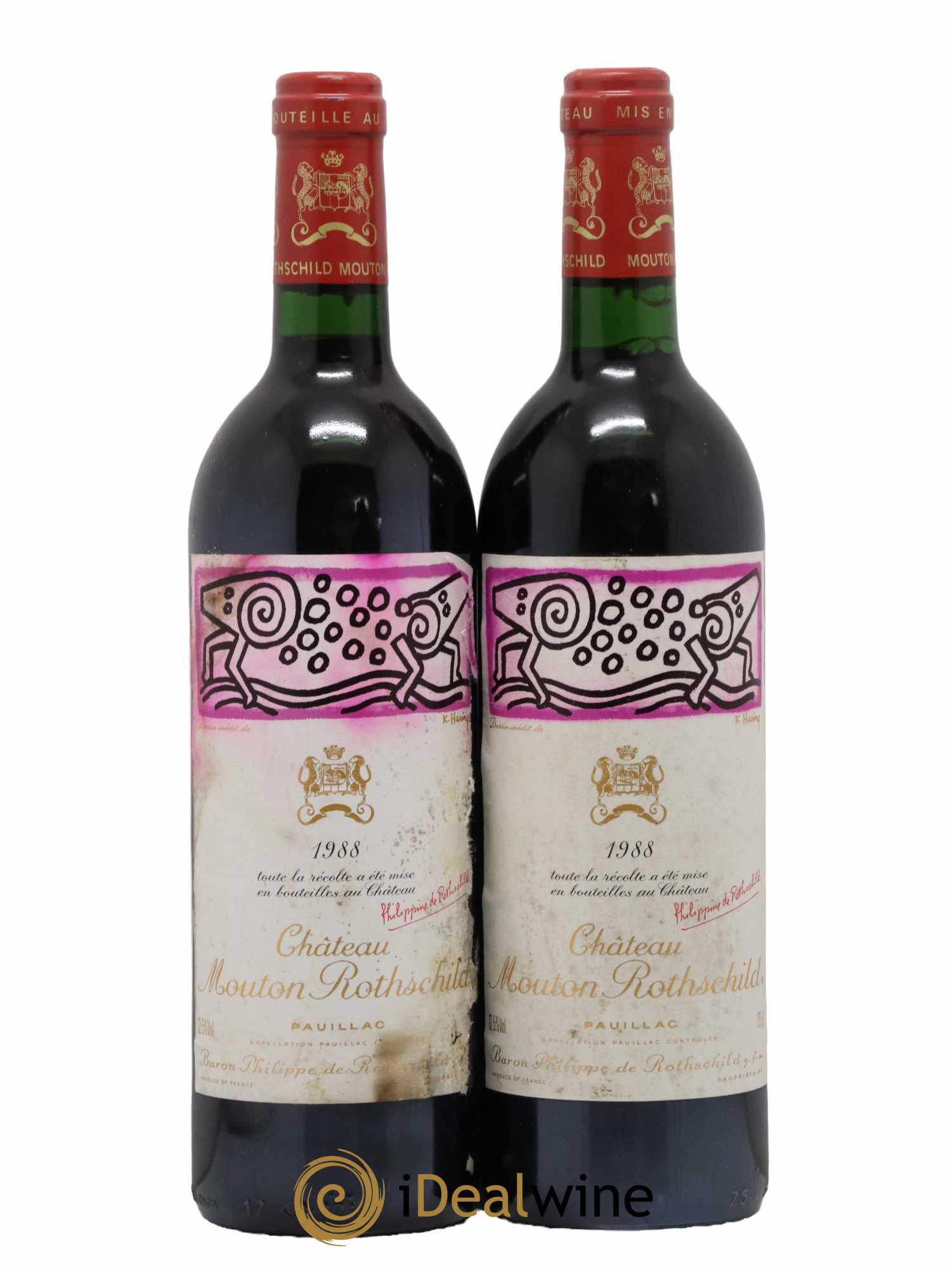Château Mouton Rothschild 1er Grand Cru Classé 1988 - Lot de 2 bouteilles - 0