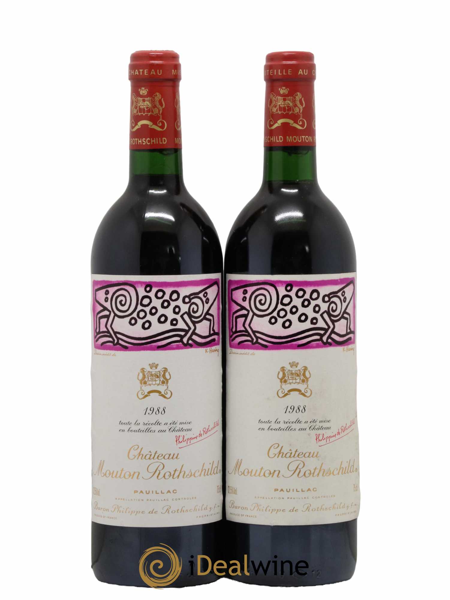 Château Mouton Rothschild 1er Grand Cru Classé 1988 - Lot de 2 bouteilles - 0
