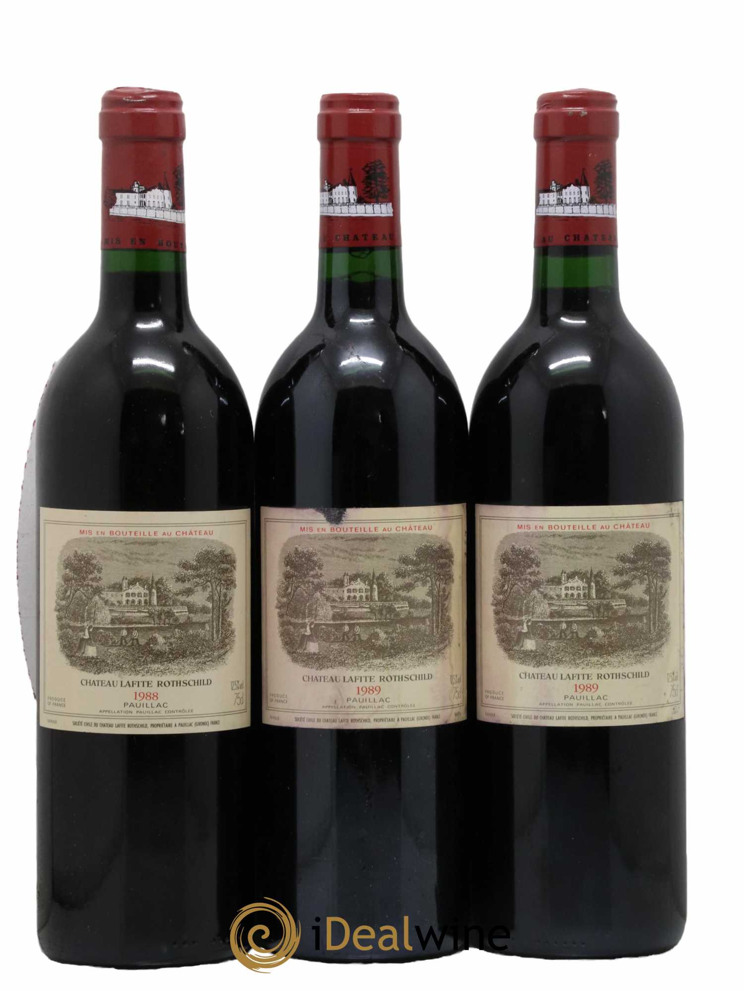 Château Lafite Rothschild 1er Grand Cru Classé 1989 - Lot de 3 bouteilles - 0
