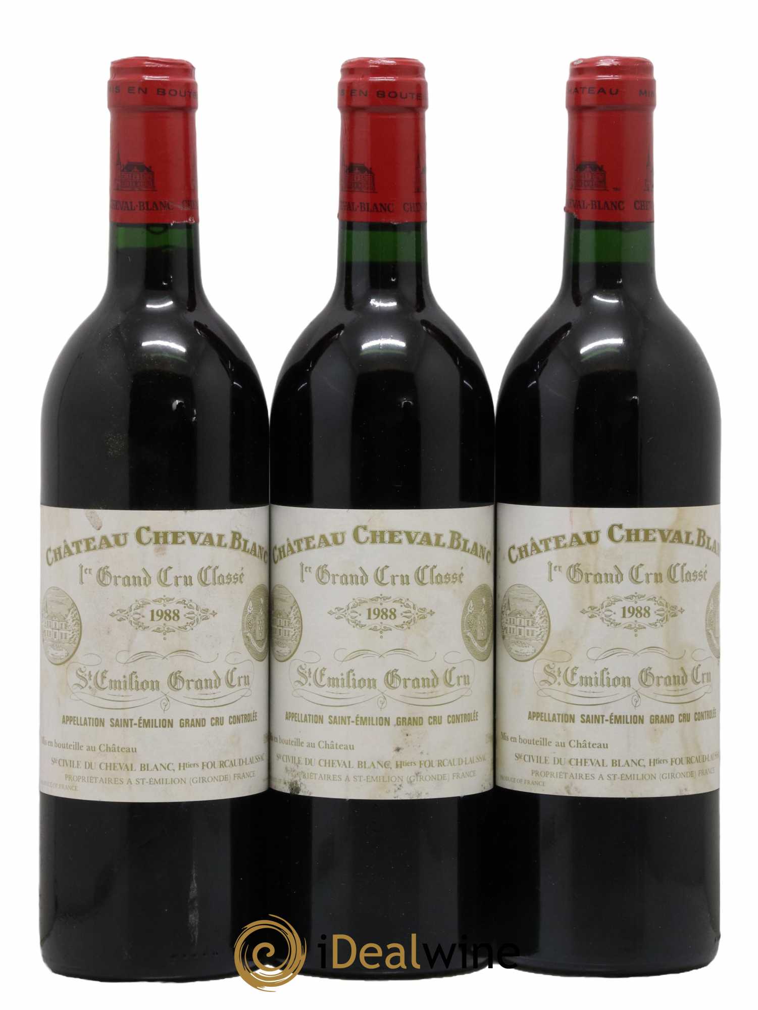 Château Cheval Blanc 1er Grand Cru Classé A 1988 - Lot de 3 bouteilles - 0