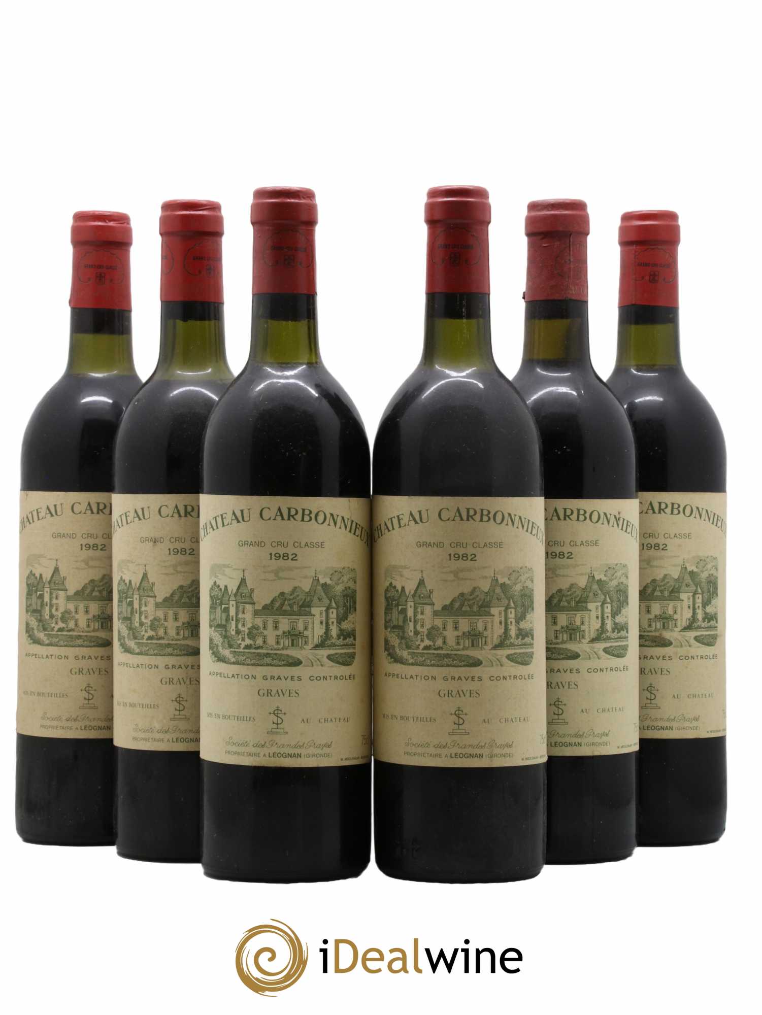 Château Carbonnieux Cru Classé de Graves 1982 - Lot de 6 bouteilles - 0