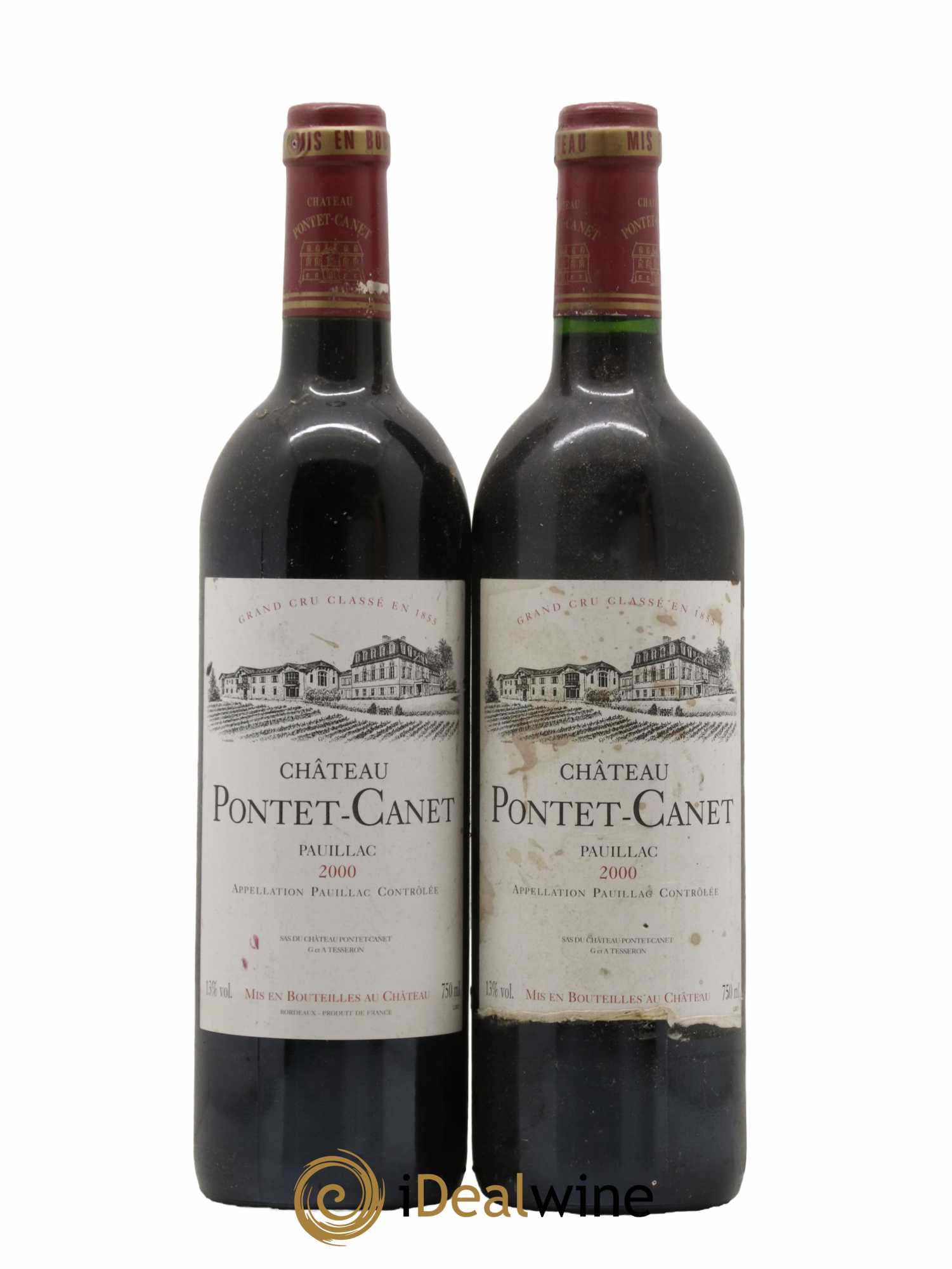 Château Pontet Canet 5ème Grand Cru Classé 2000 - Lot de 2 bouteilles - 0