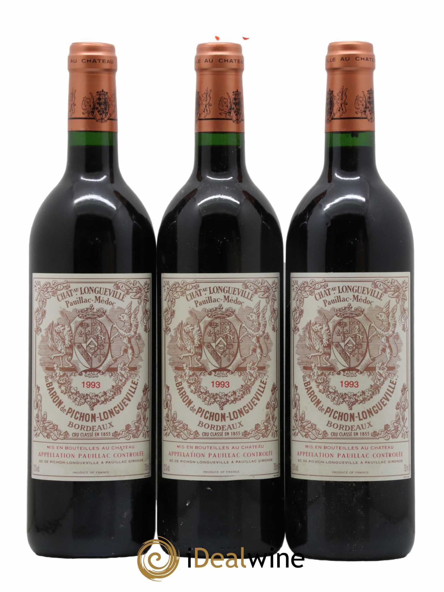 Pichon Longueville Baron 2ème Grand Cru Classé 1993 - Lot de 3 bouteilles - 0