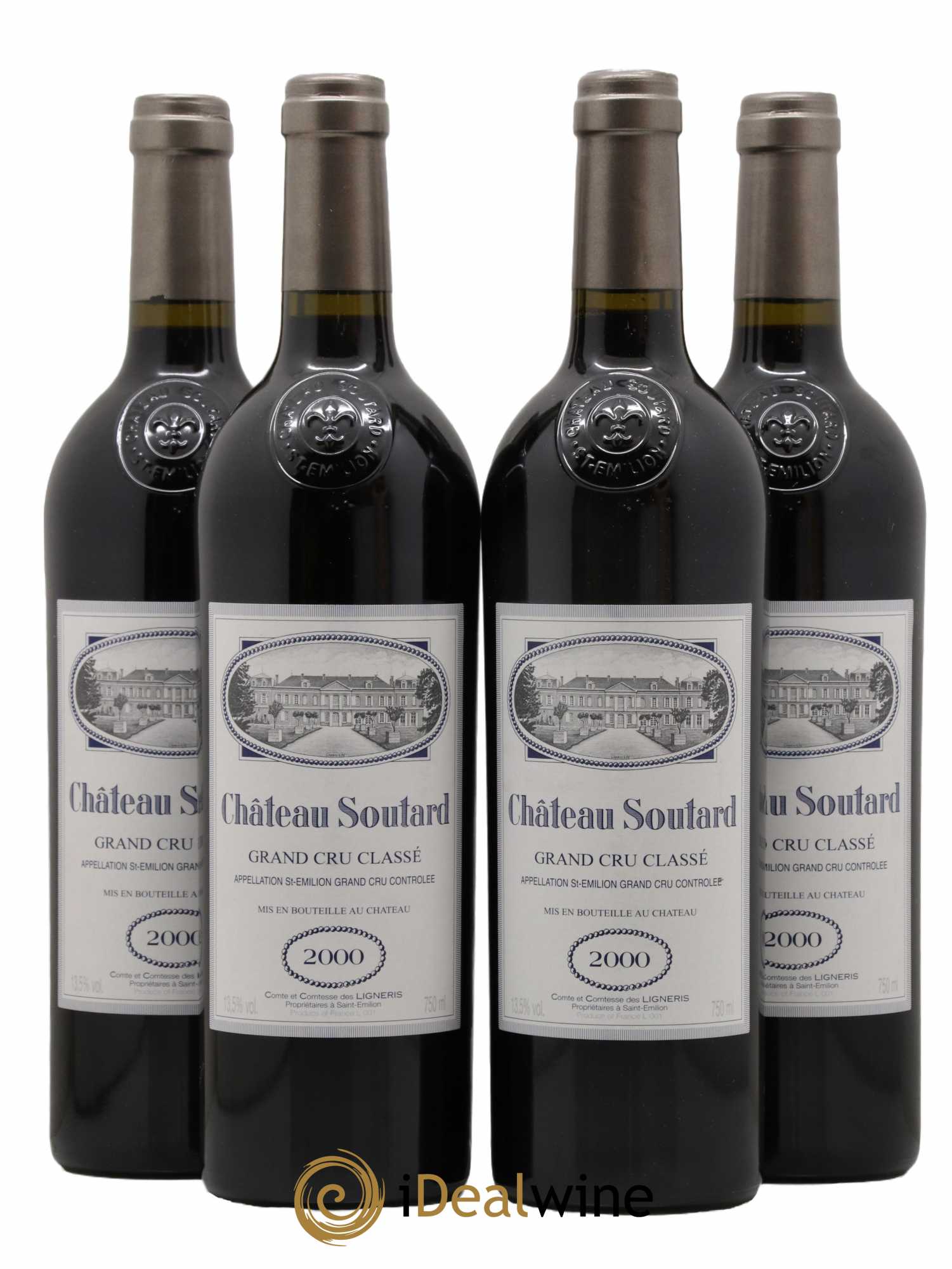 Château Soutard Grand Cru Classé 2000 - Lot de 4 bouteilles - 0