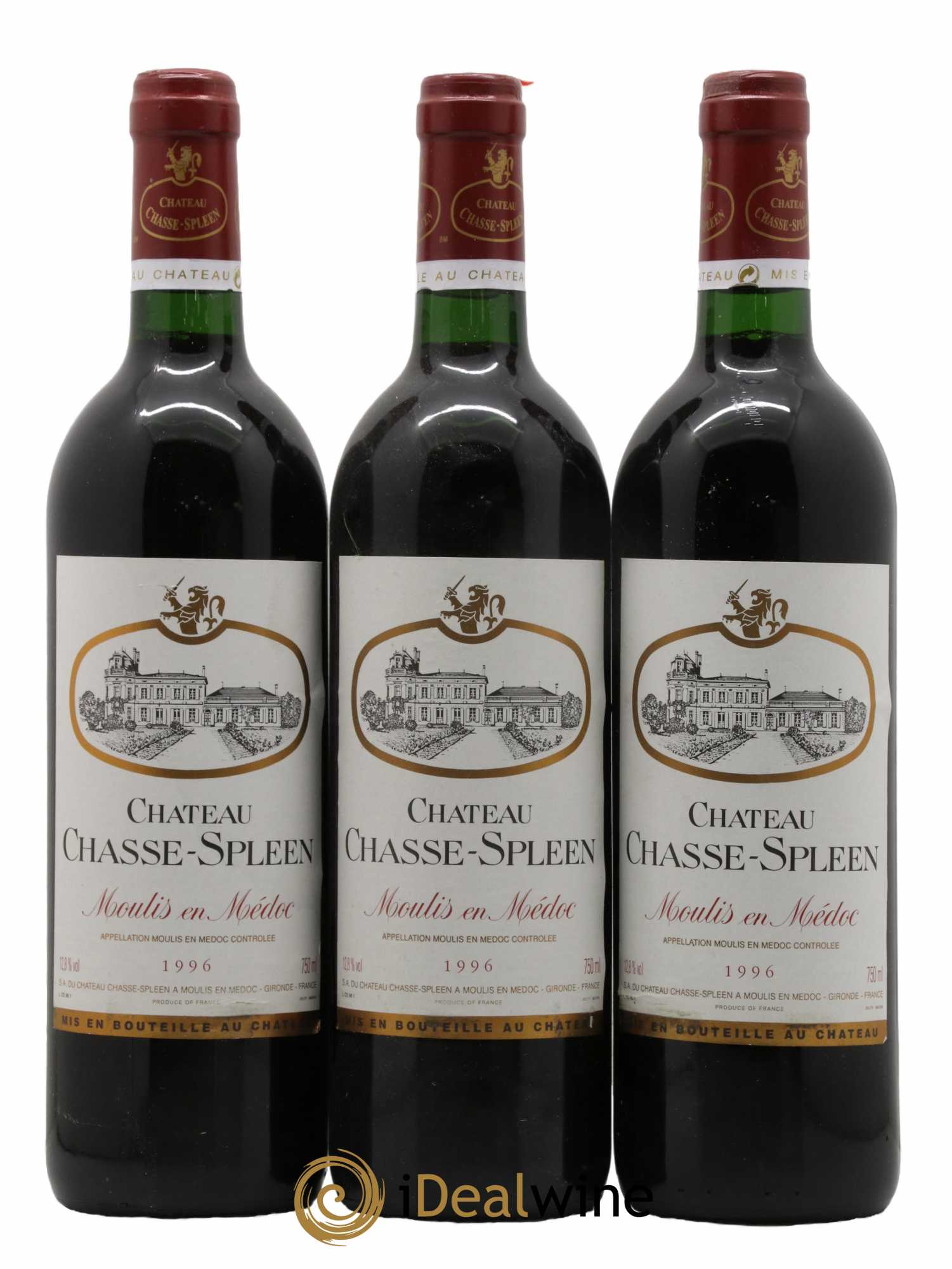 Château Chasse Spleen 1996 - Lot de 3 bouteilles - 0