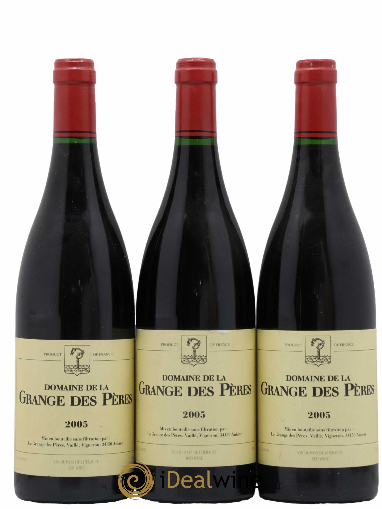 Pays d'Hérault Grange des Pères Laurent Vaillé 2005 - Lot de 3 bouteilles - 0
