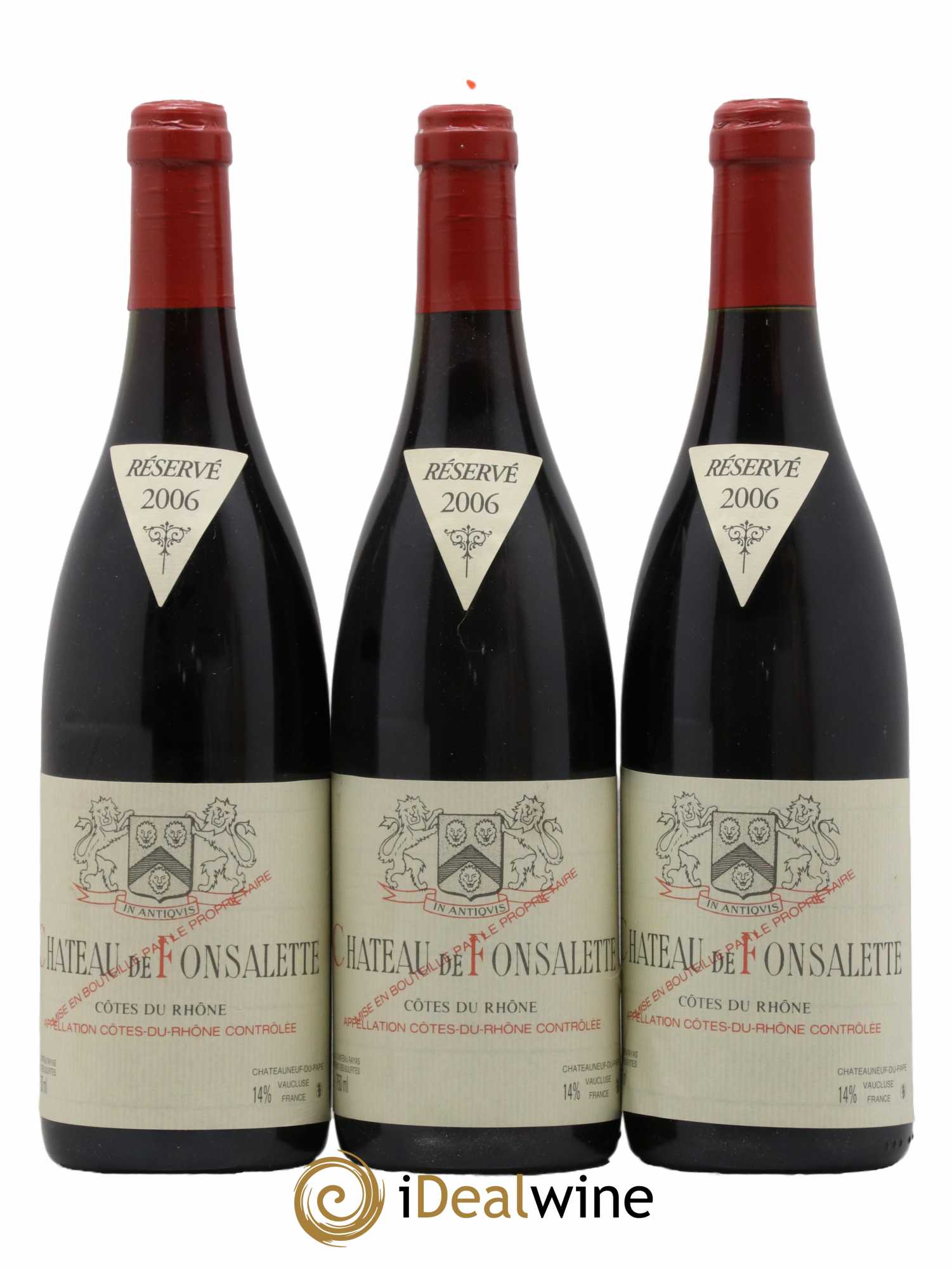 Côtes-du-Rhône Château de Fonsalette Emmanuel Reynaud 2006 - Lot de 3 bouteilles - 0