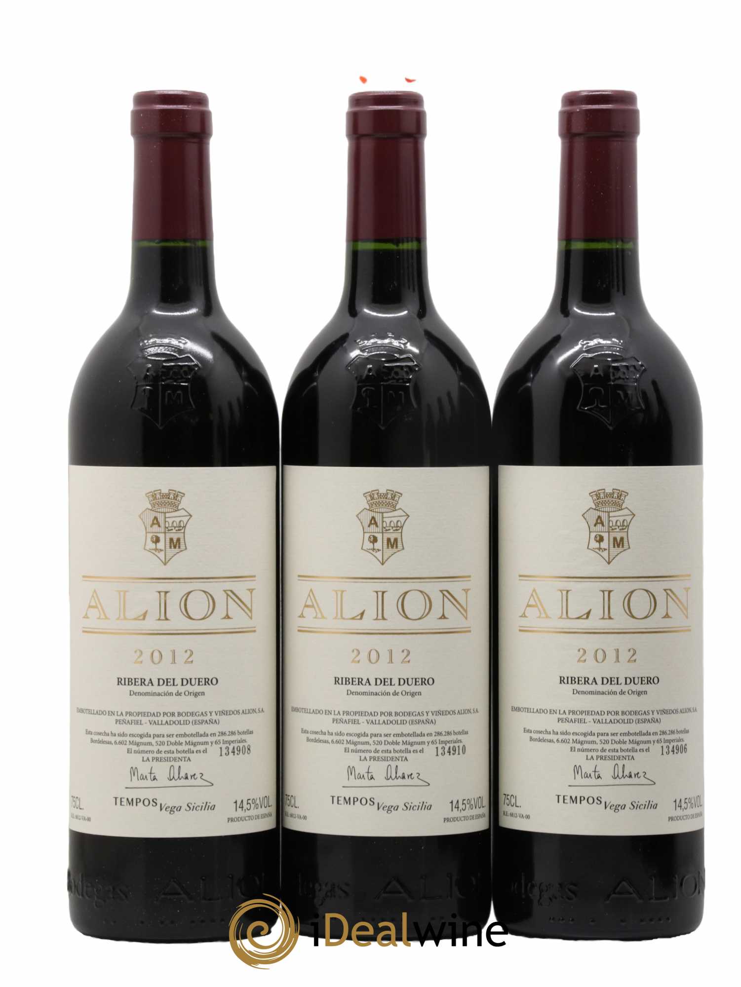 Ribera Del Duero DO Vega Sicilia Alion Famille Alvarez 2012 - Posten von 6 Flaschen - 1