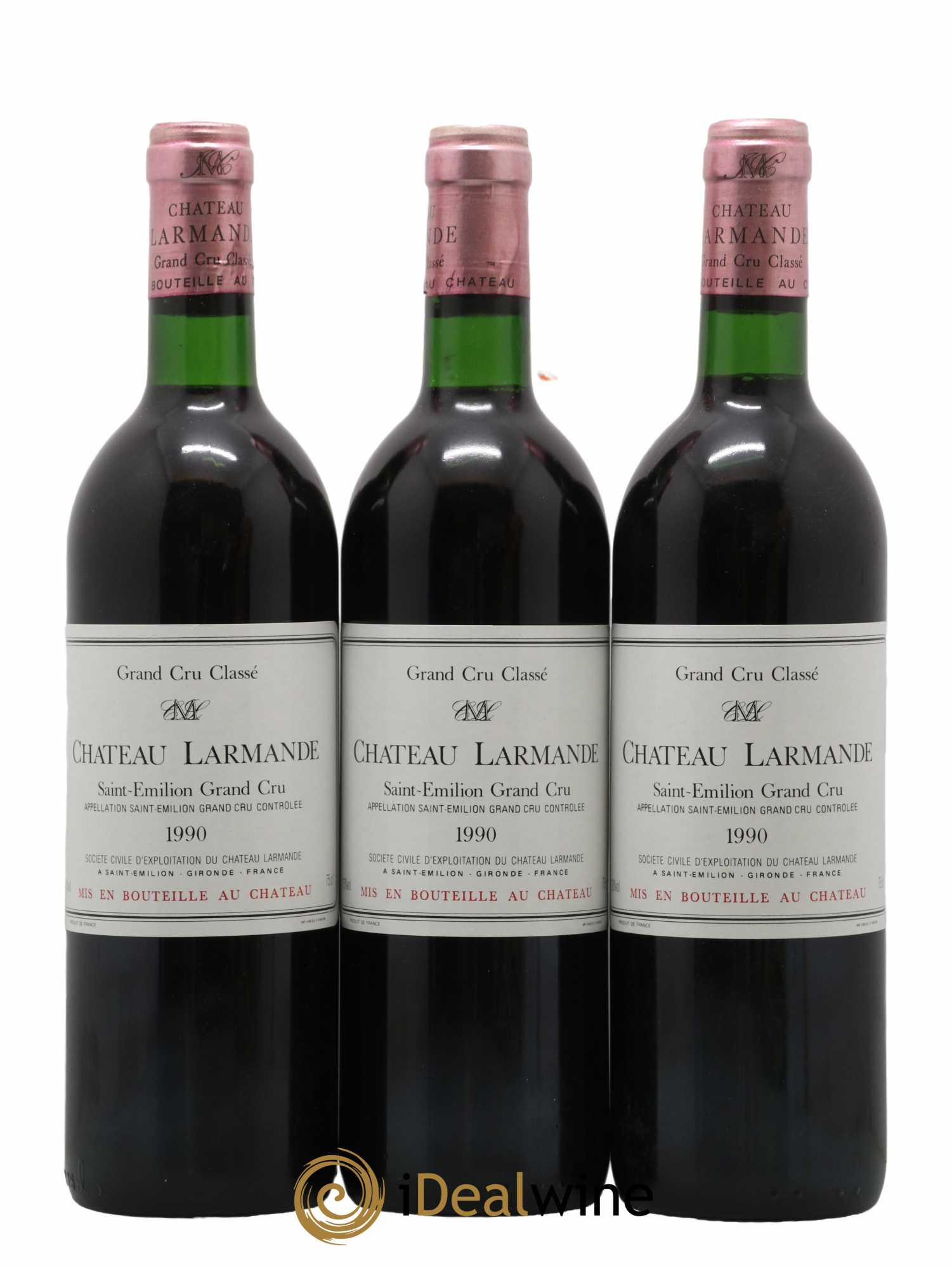 Château Larmande Grand Cru Classé 1990 - Lot de 3 bouteilles - 0