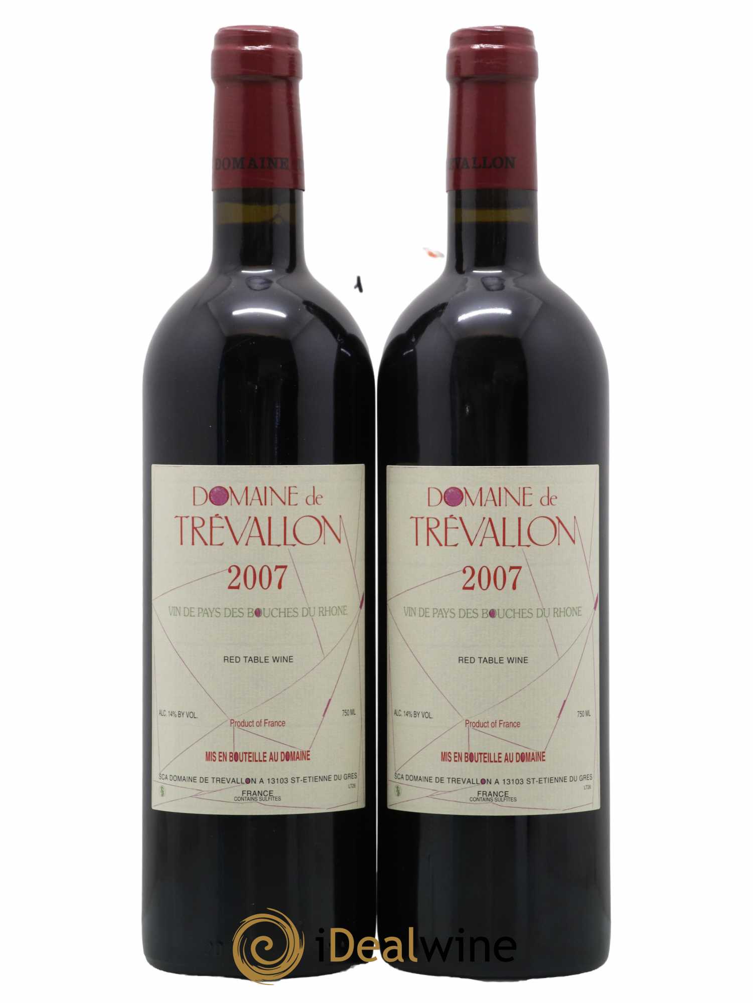 VDP Bouches du Rhône Trévallon (Domaine de) Eloi Dürrbach 2007 - Lot de 2 bouteilles - 0