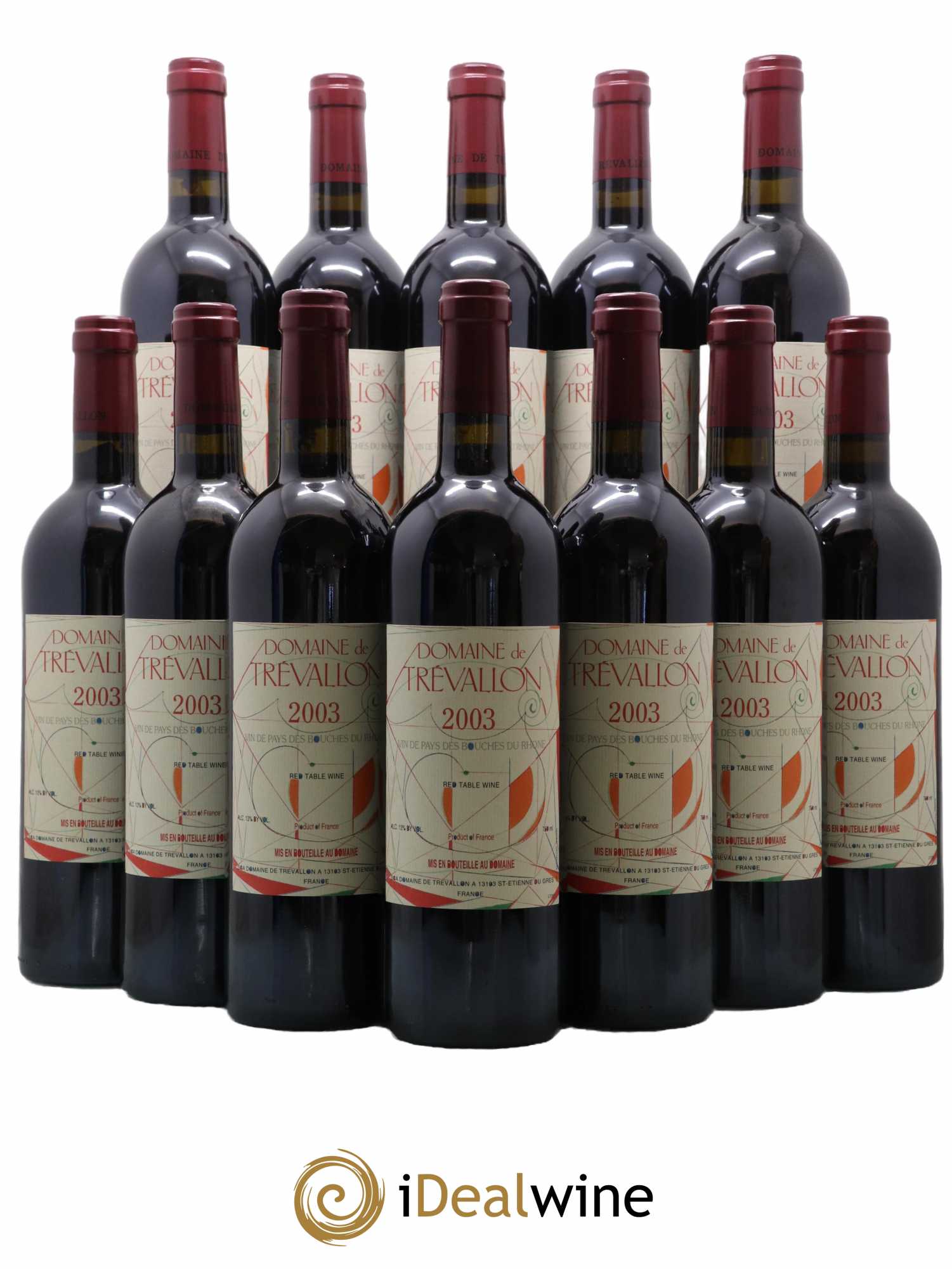 VDP Bouches du Rhône Trévallon (Domaine de) Eloi Dürrbach 2003 - Lot de 12 bouteilles - 0