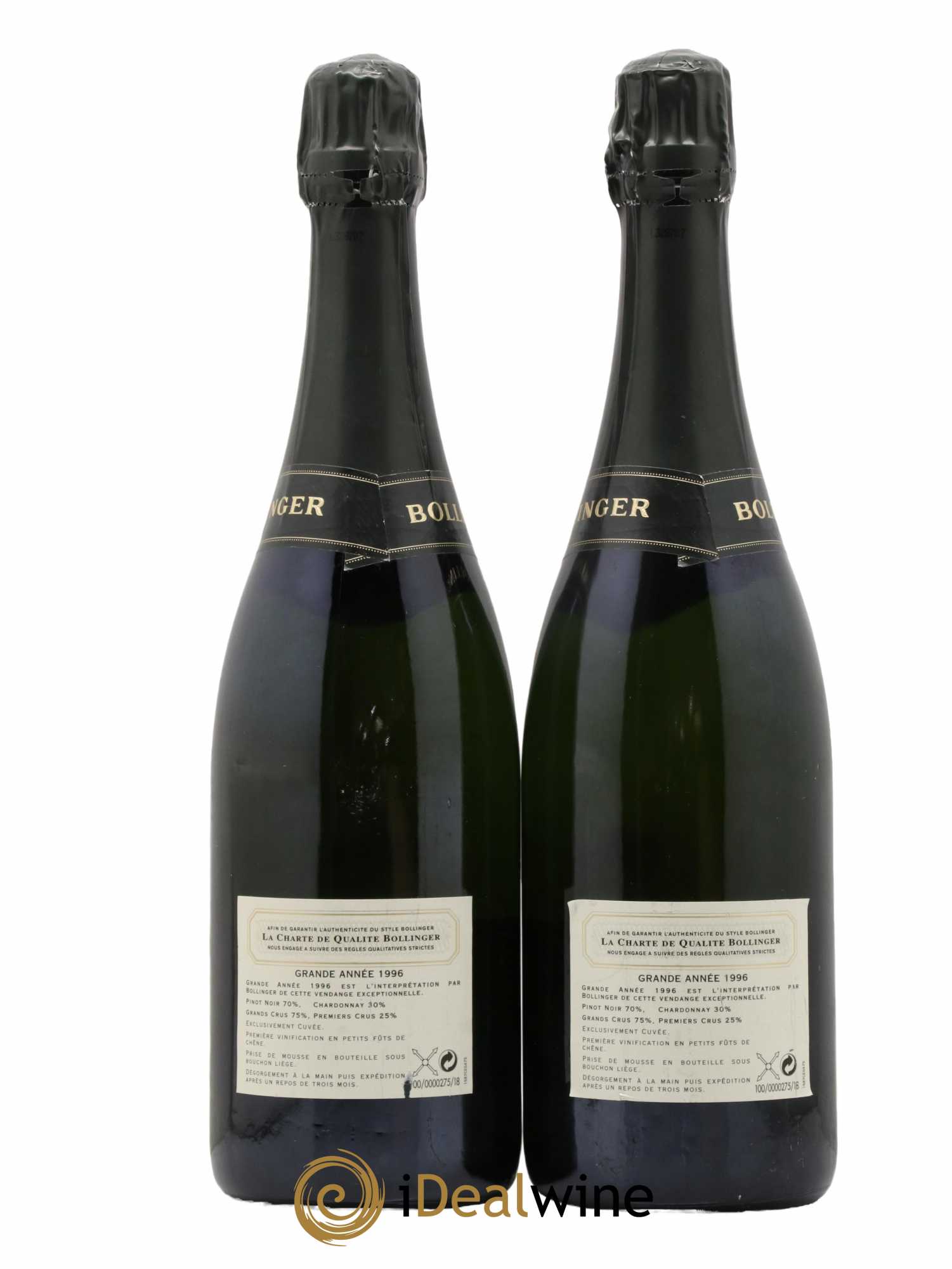 La Grande Année Brut Bollinger 1996 - Lot de 2 bouteilles - 1