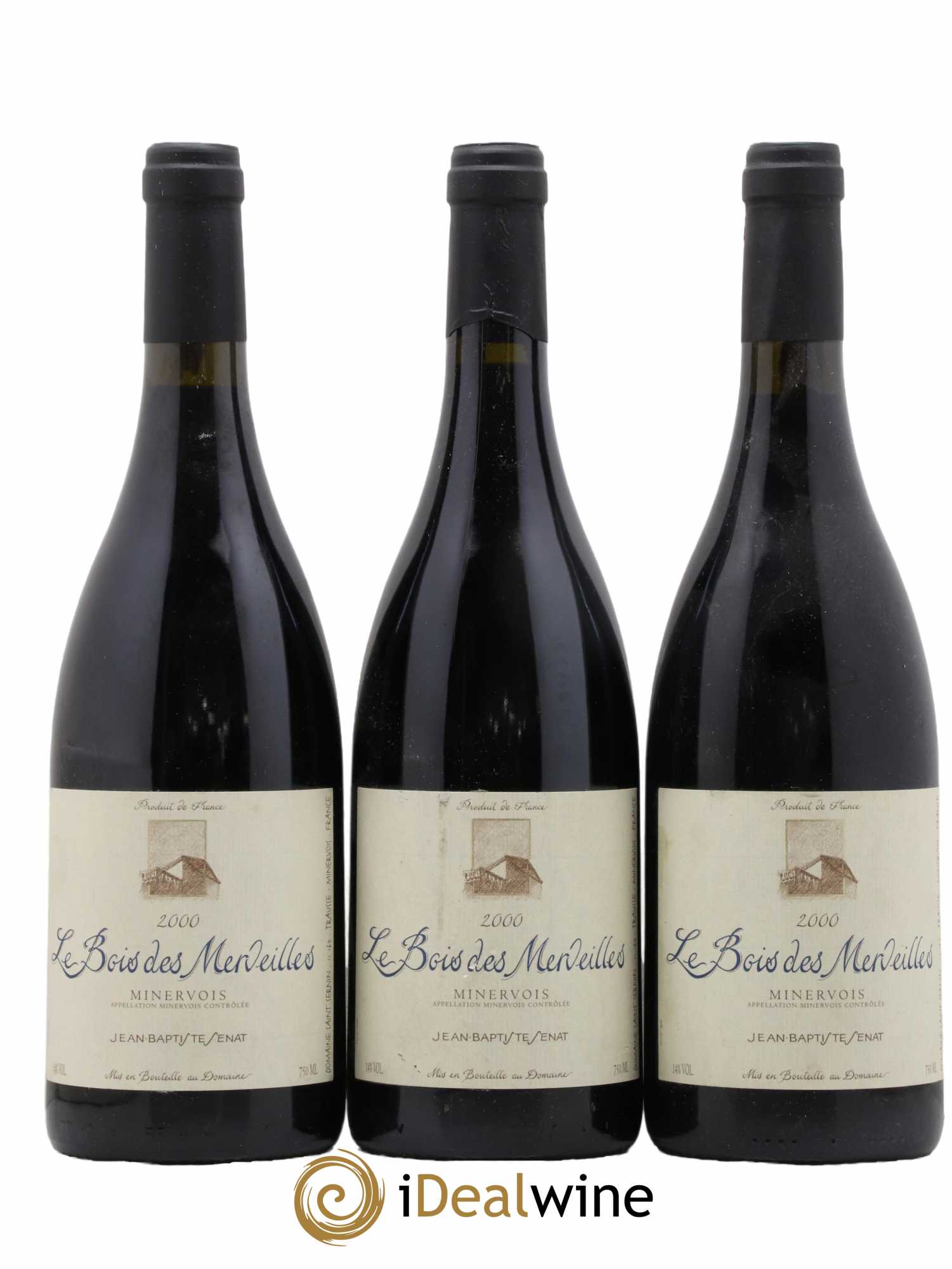 Minervois Le Bois des Merveilles Jean-Baptiste Sénat 2000 - Lot de 3 bouteilles - 0