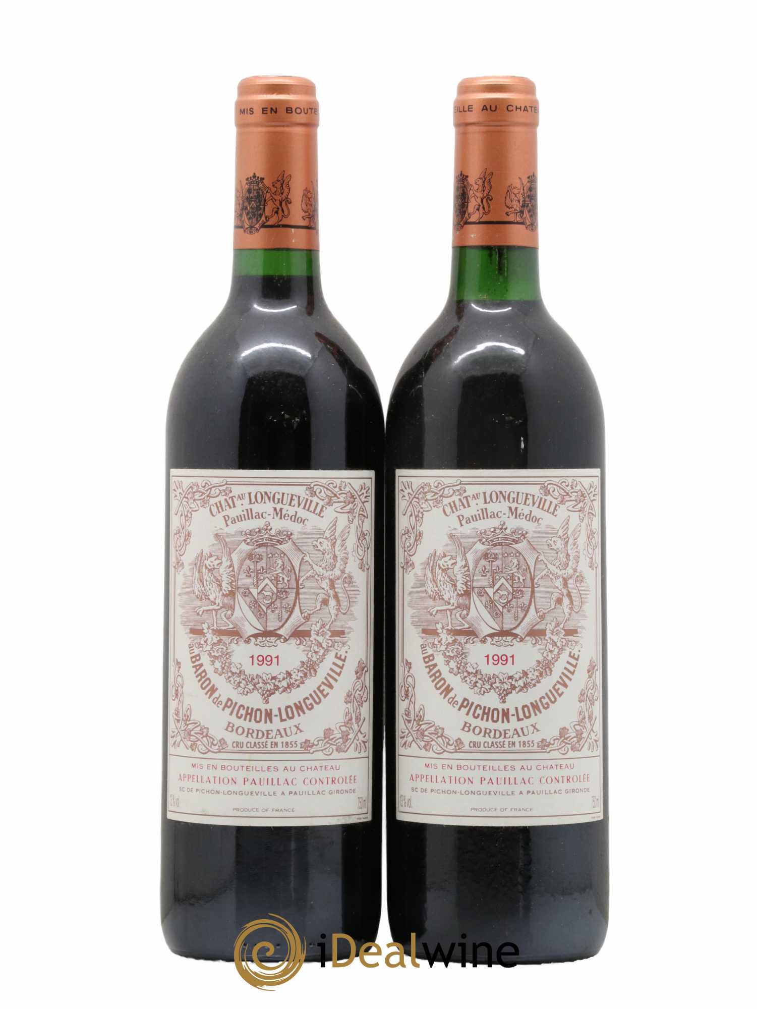Pichon Longueville Baron 2ème Grand Cru Classé 1991 - Lot de 2 bouteilles - 0