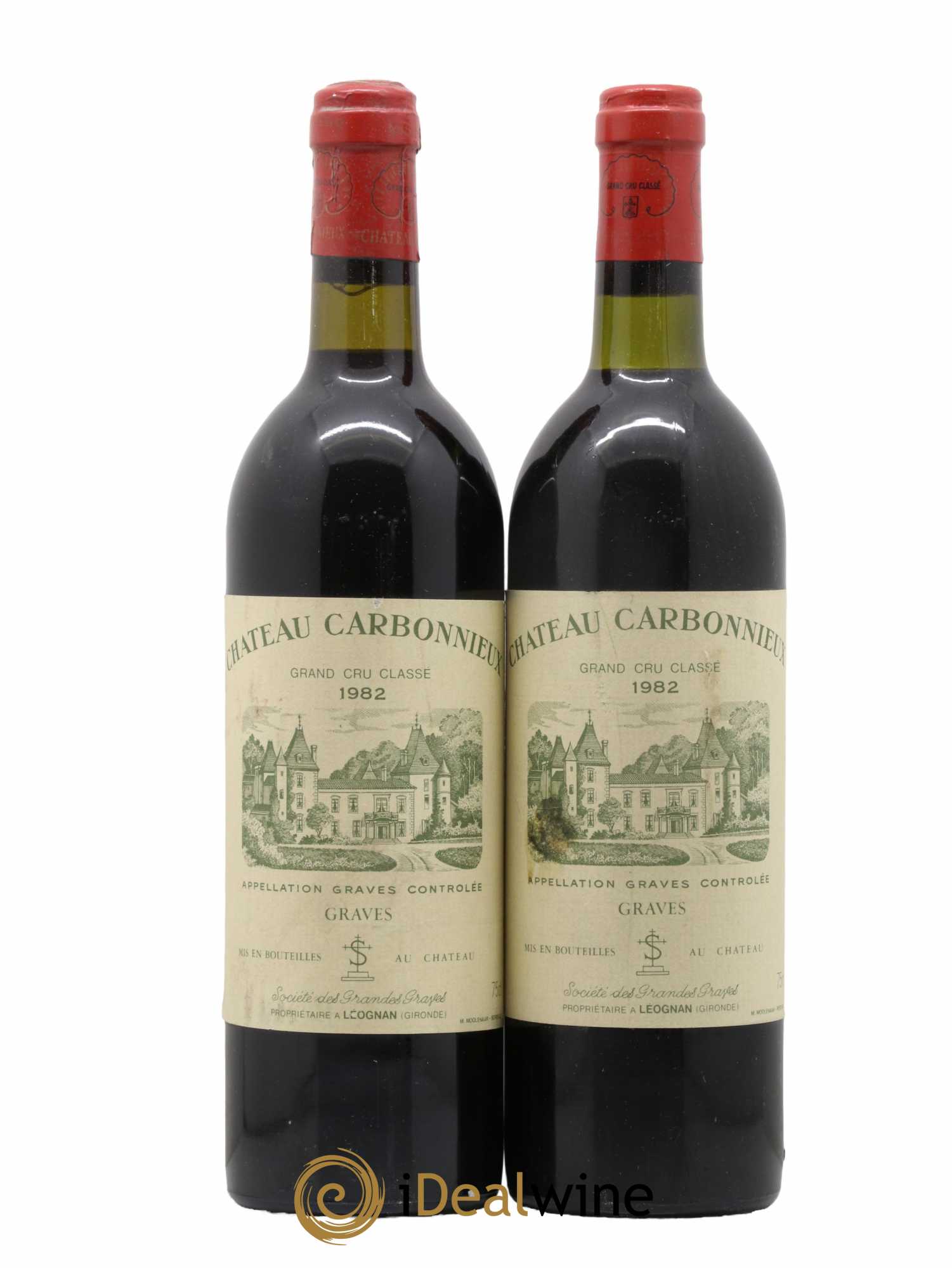 Château Carbonnieux Cru Classé de Graves 1982 - Lot de 2 bouteilles - 0