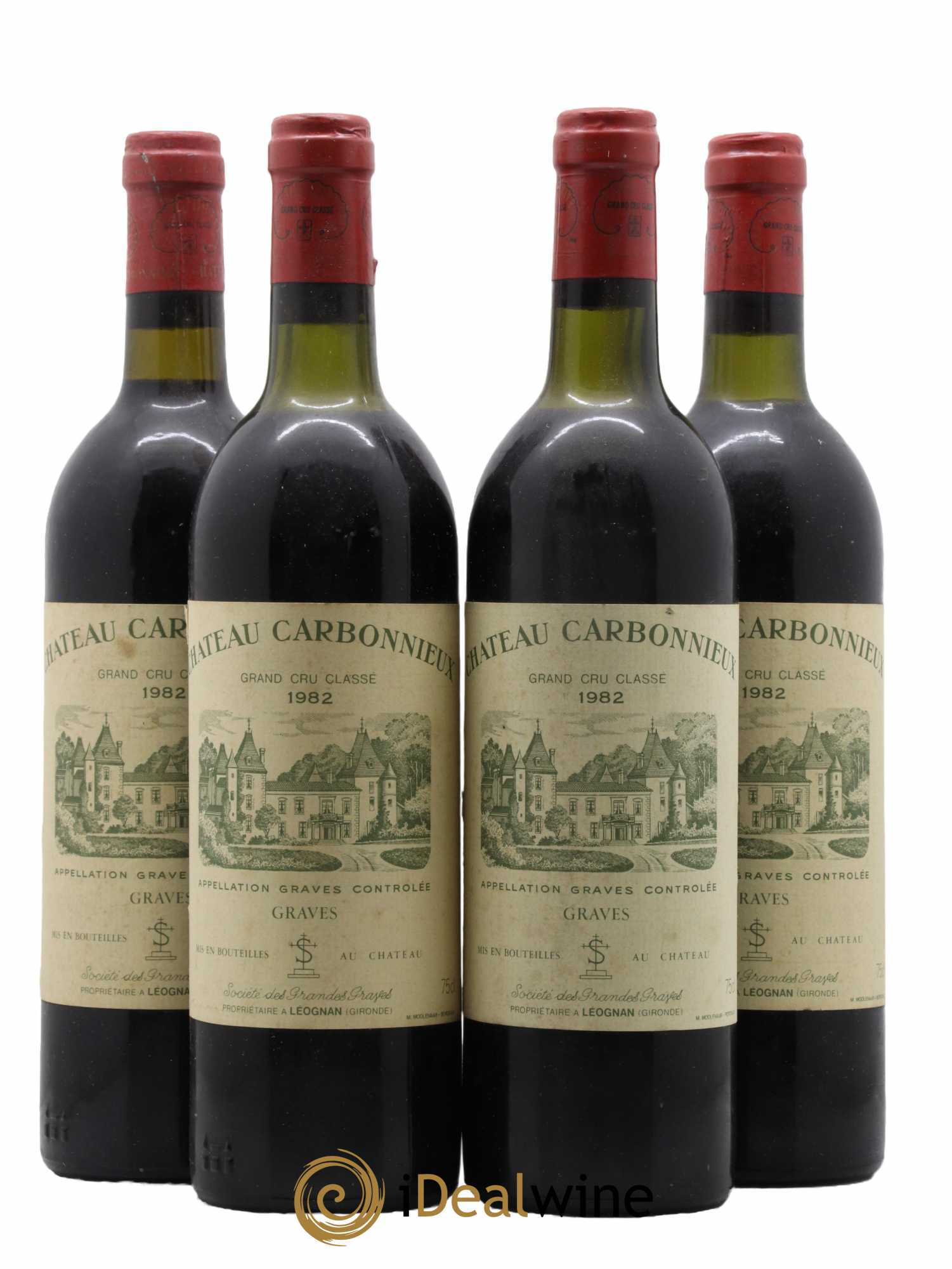 Château Carbonnieux Cru Classé de Graves 1982 - Lot de 4 bouteilles - 0
