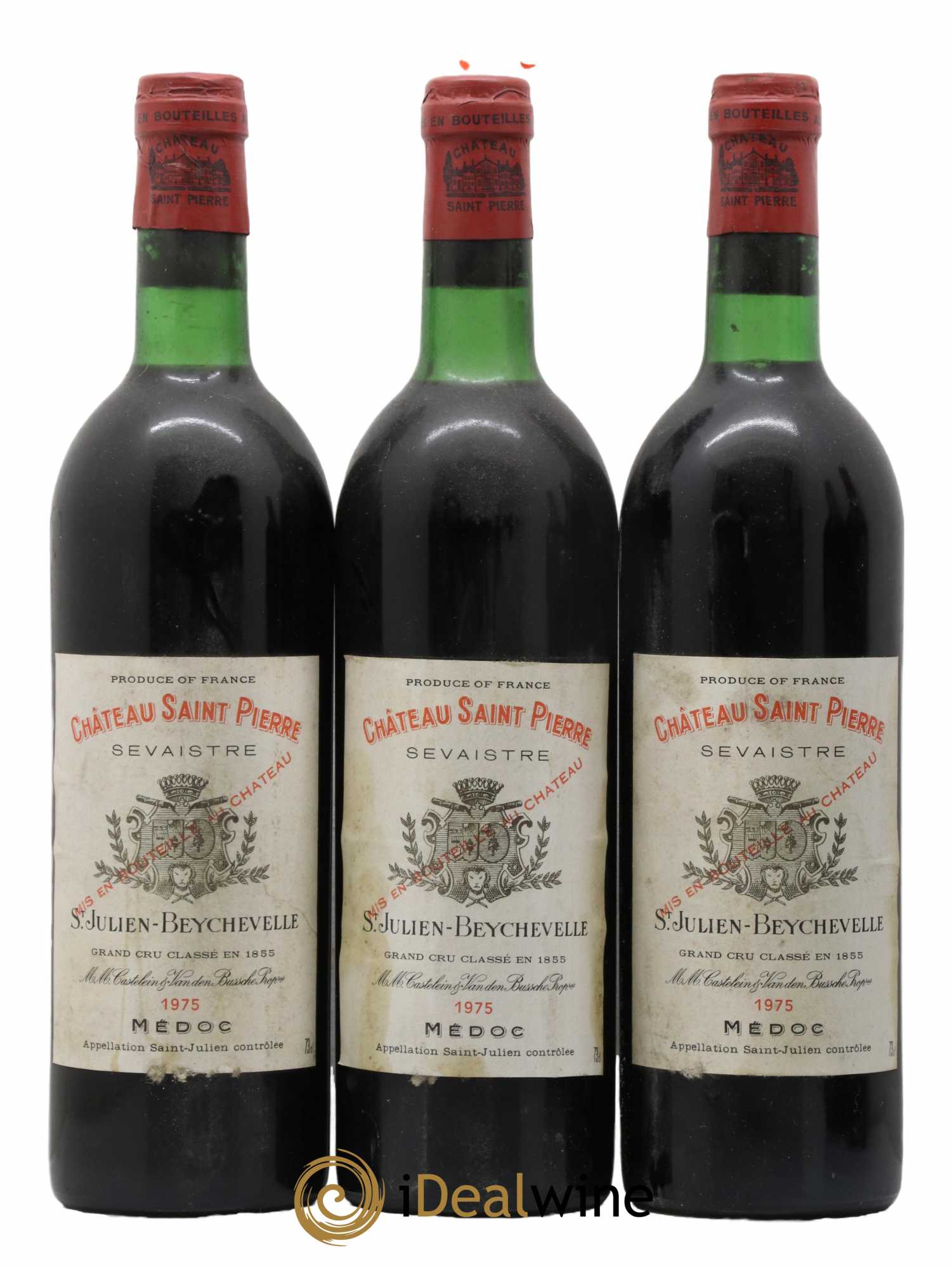 Château Saint-Pierre 4ème Grand Cru Classé 1975 - Lot de 3 bouteilles - 0