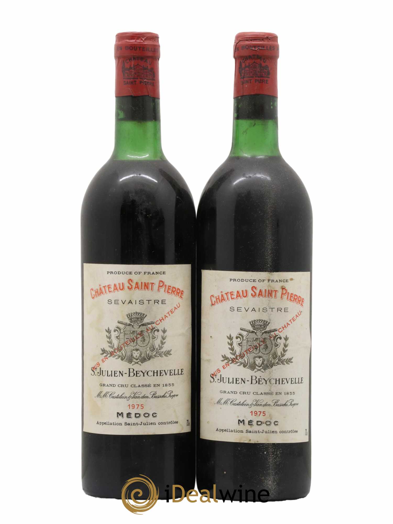 Château Saint-Pierre 4ème Grand Cru Classé 1975 - Lot de 2 bouteilles - 0
