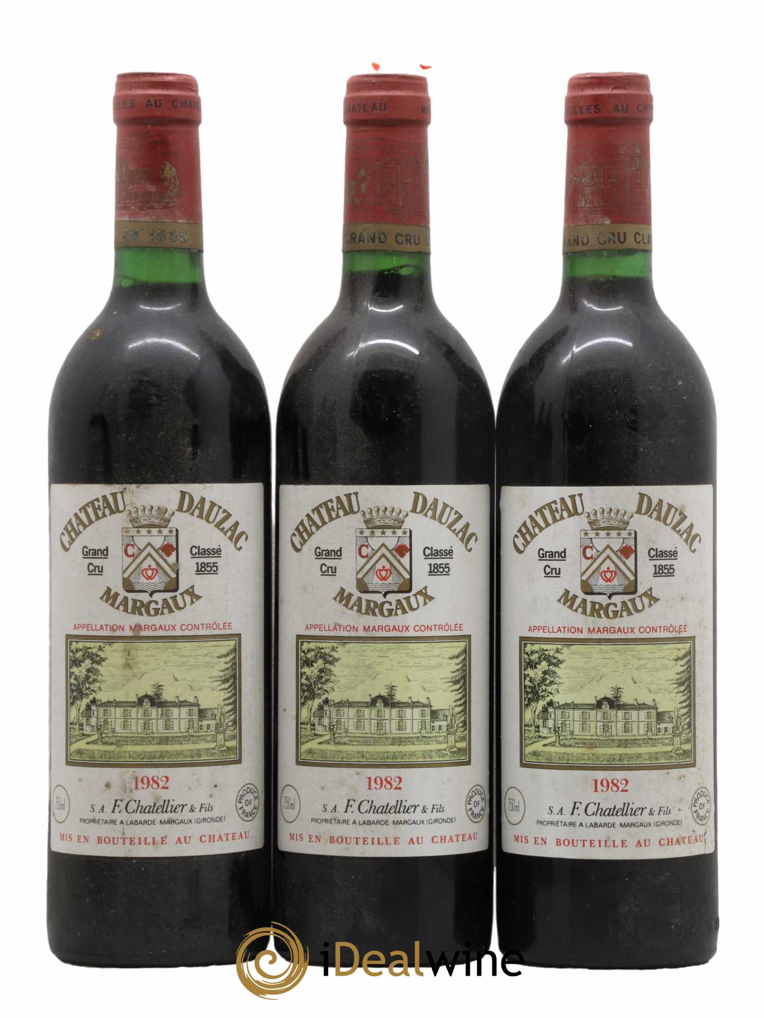 Château Dauzac 5ème Grand Cru Classé 1982 - Lot de 3 bouteilles - 0